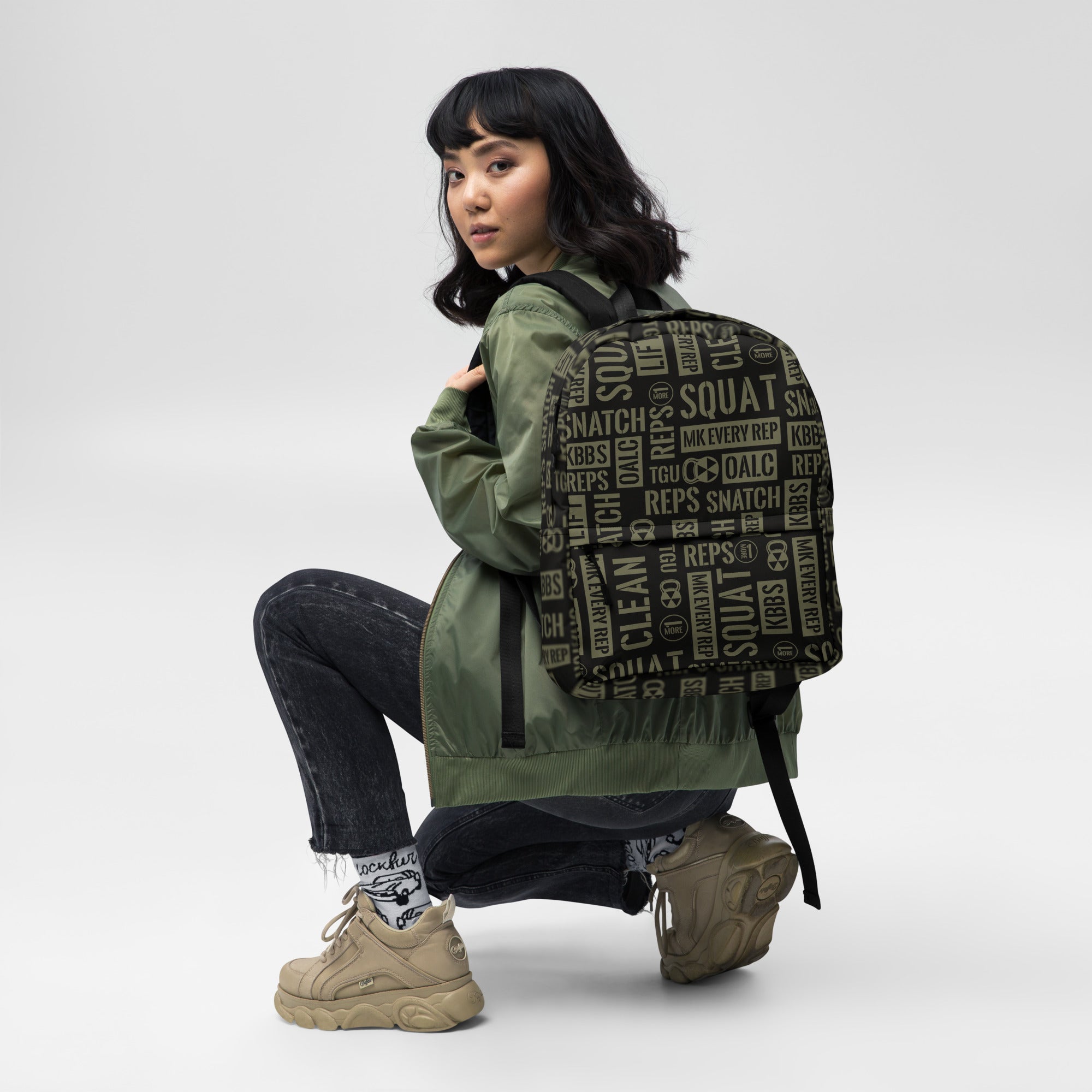 Black/Military Green Acronyms Backpack
