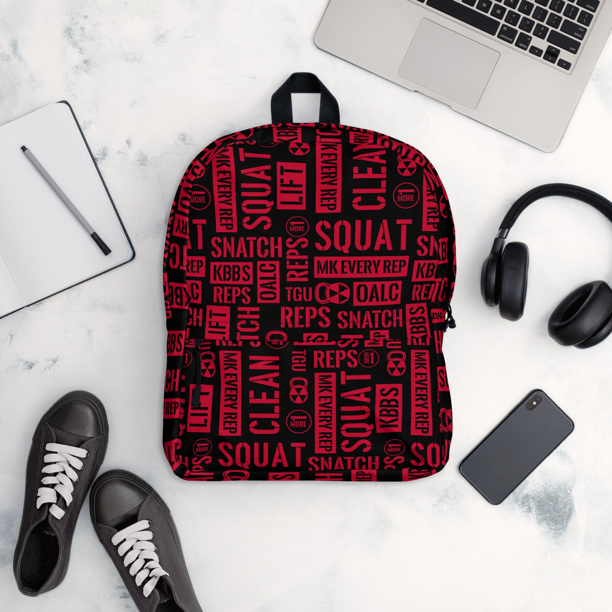 Black/Red Acronyms Backpack