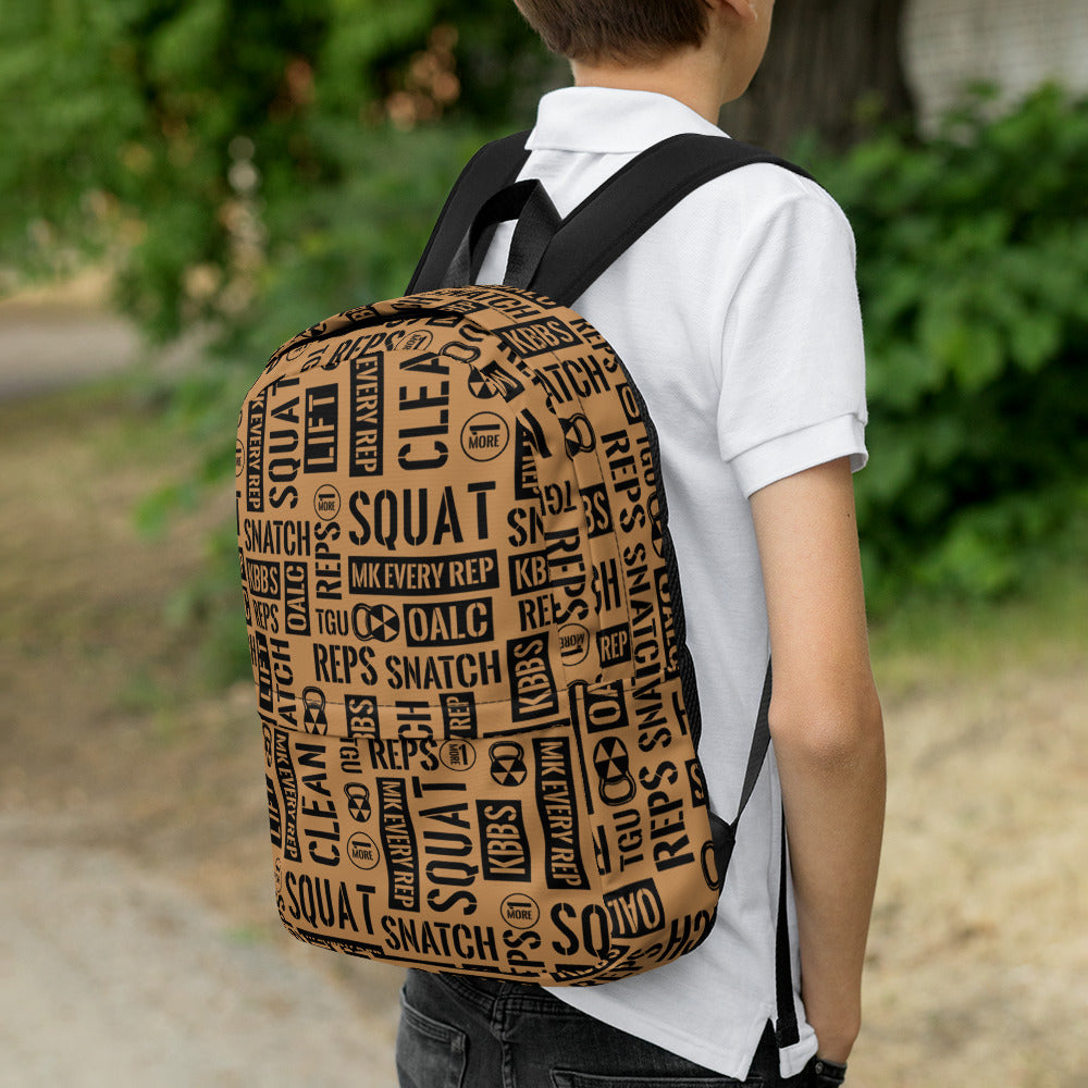 Tan Acronyms Backpack