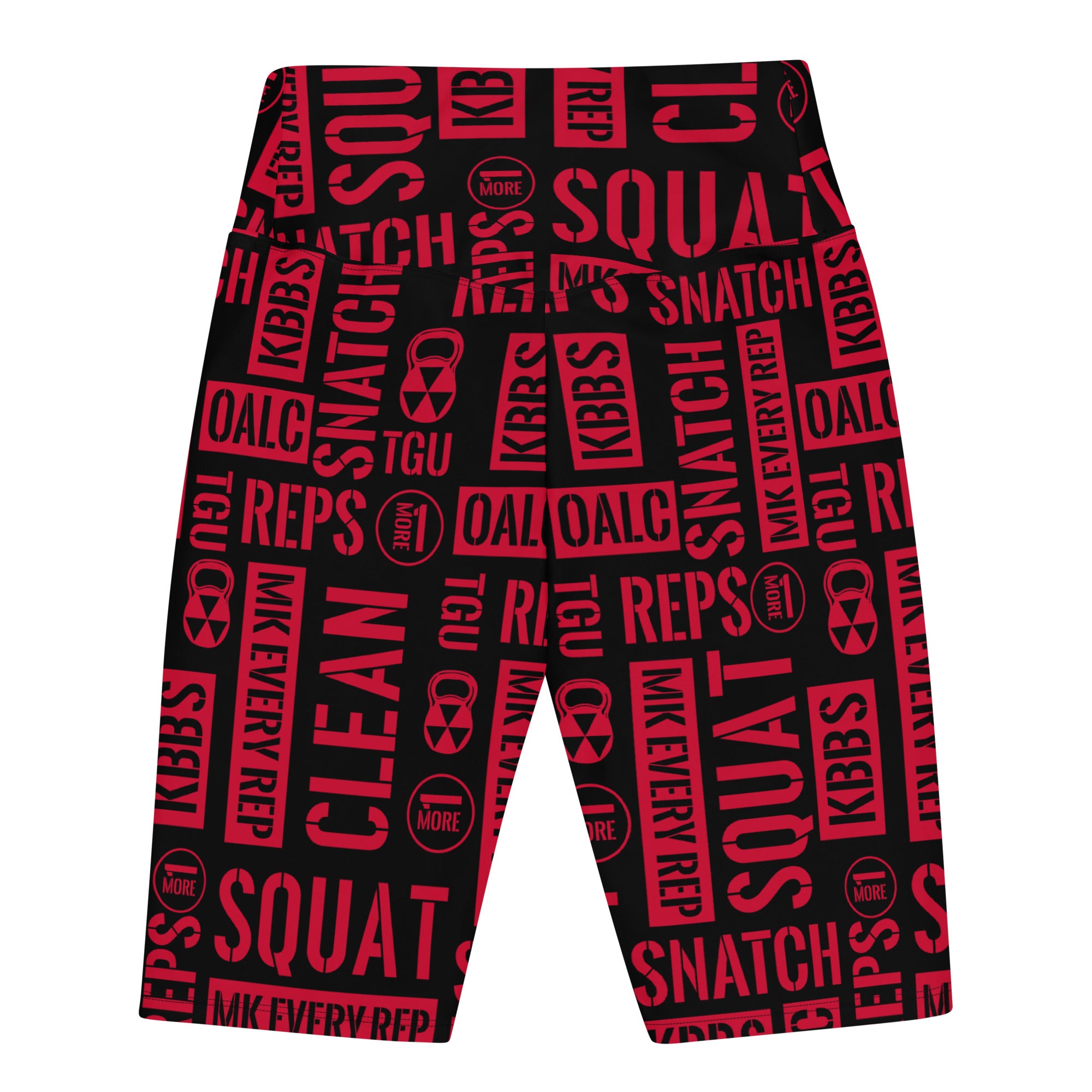 Men’s Black/Red Acronyms Biker Shorts