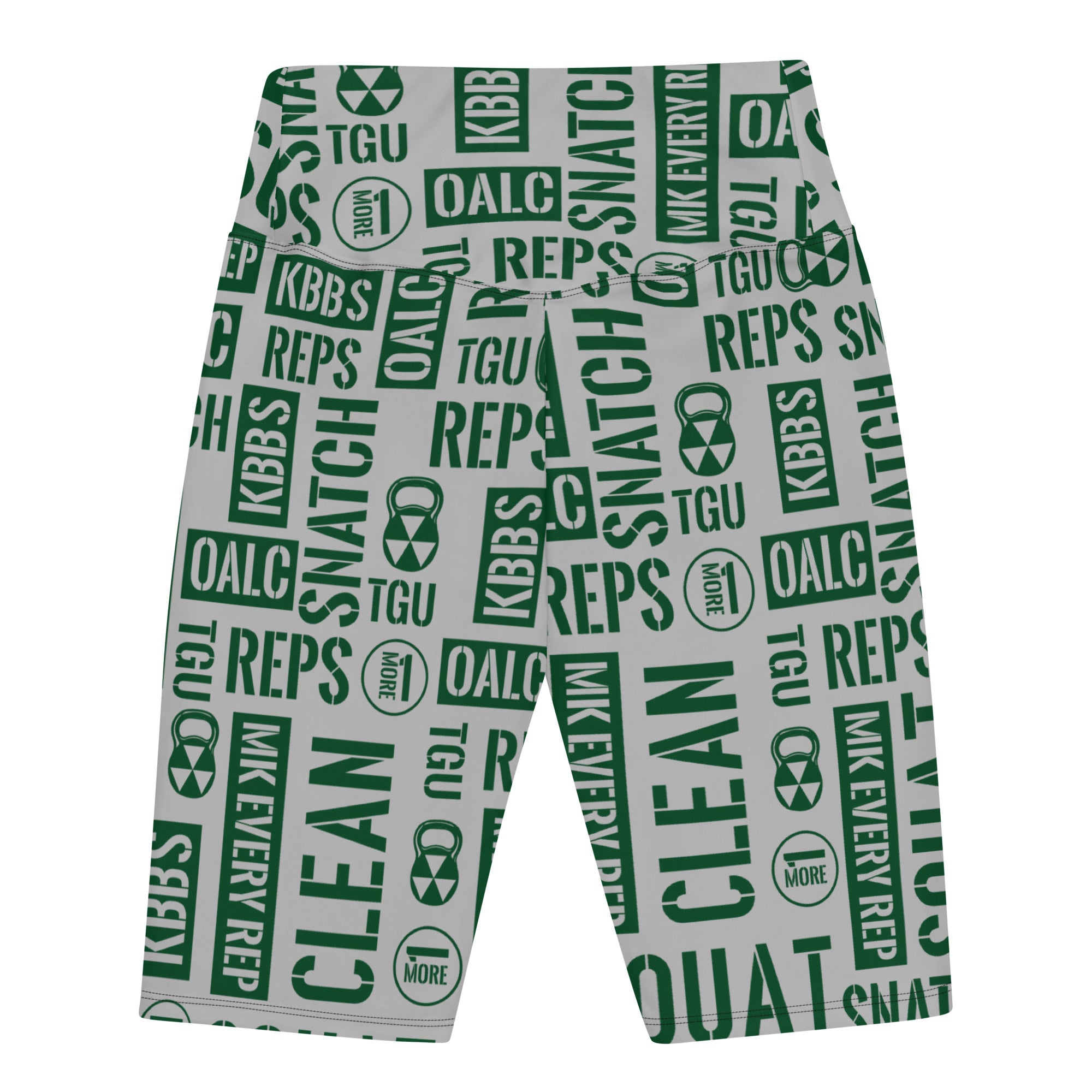 Men’s Gray/Forest Green Acronyms Biker Shorts