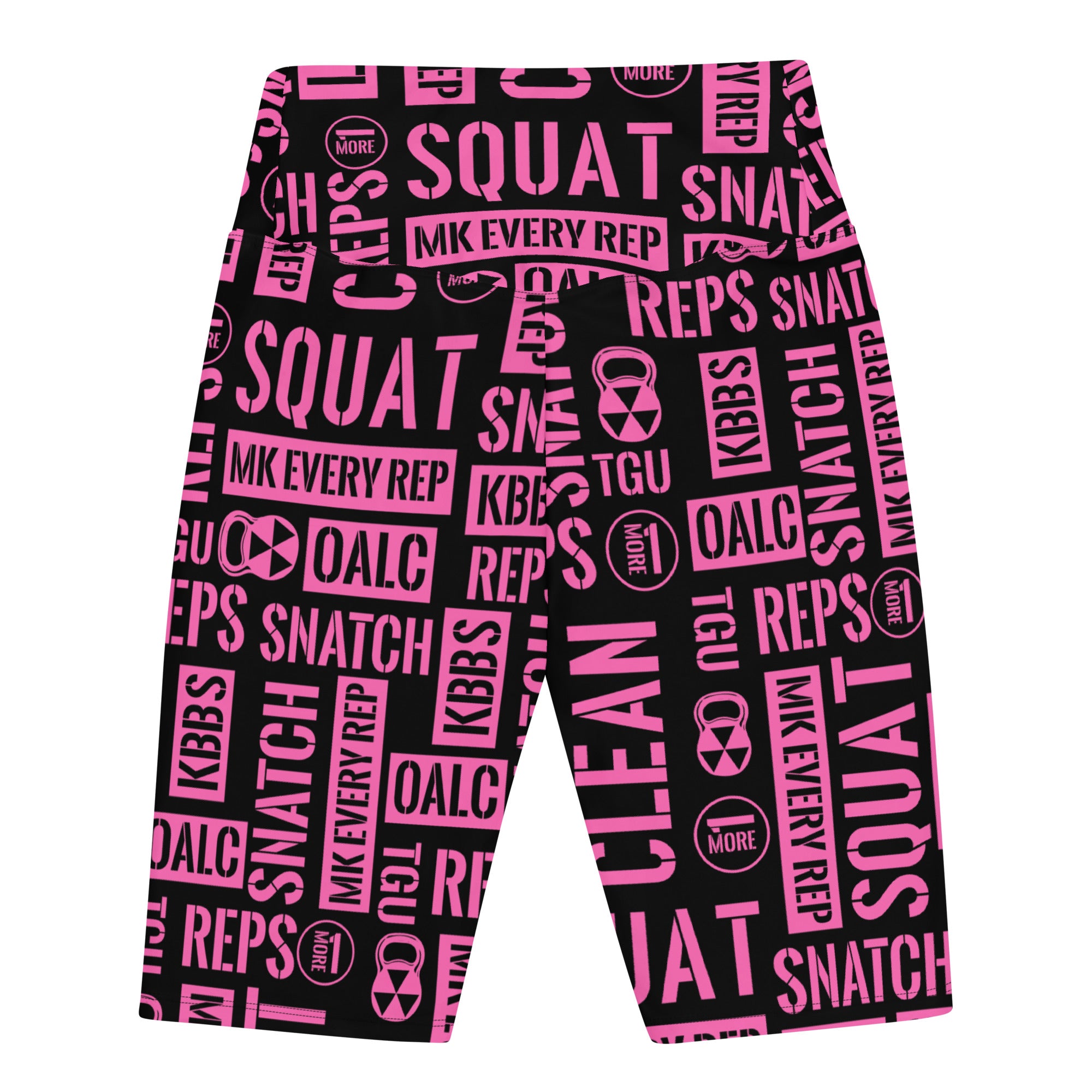 Men’s Black/Pink Acronyms Biker Shorts