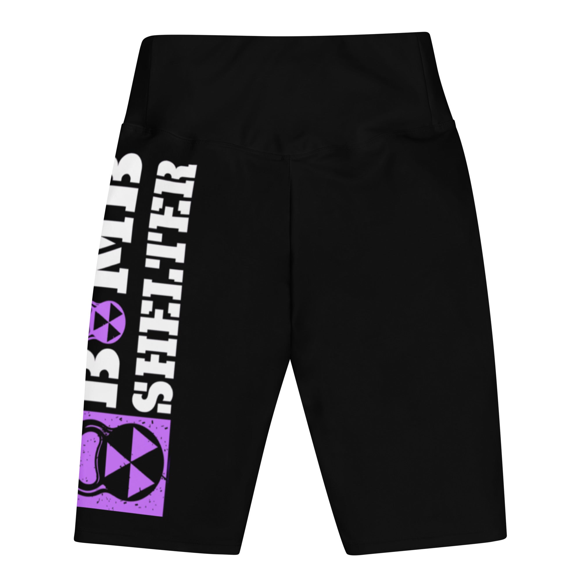 Men’s Black, White/Purple Logo Biker Shorts