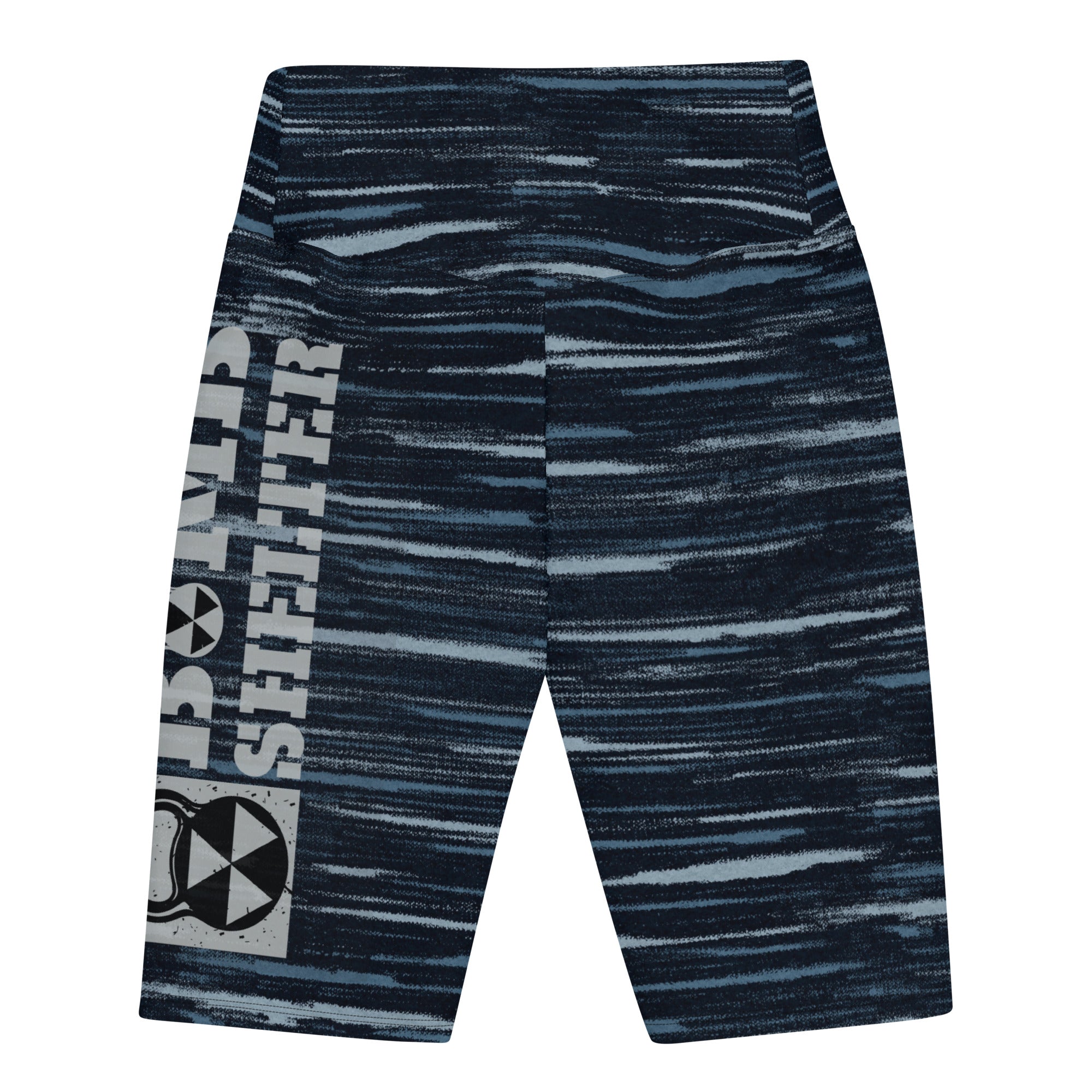 Men’s Navy Heathered Logo Biker Shorts