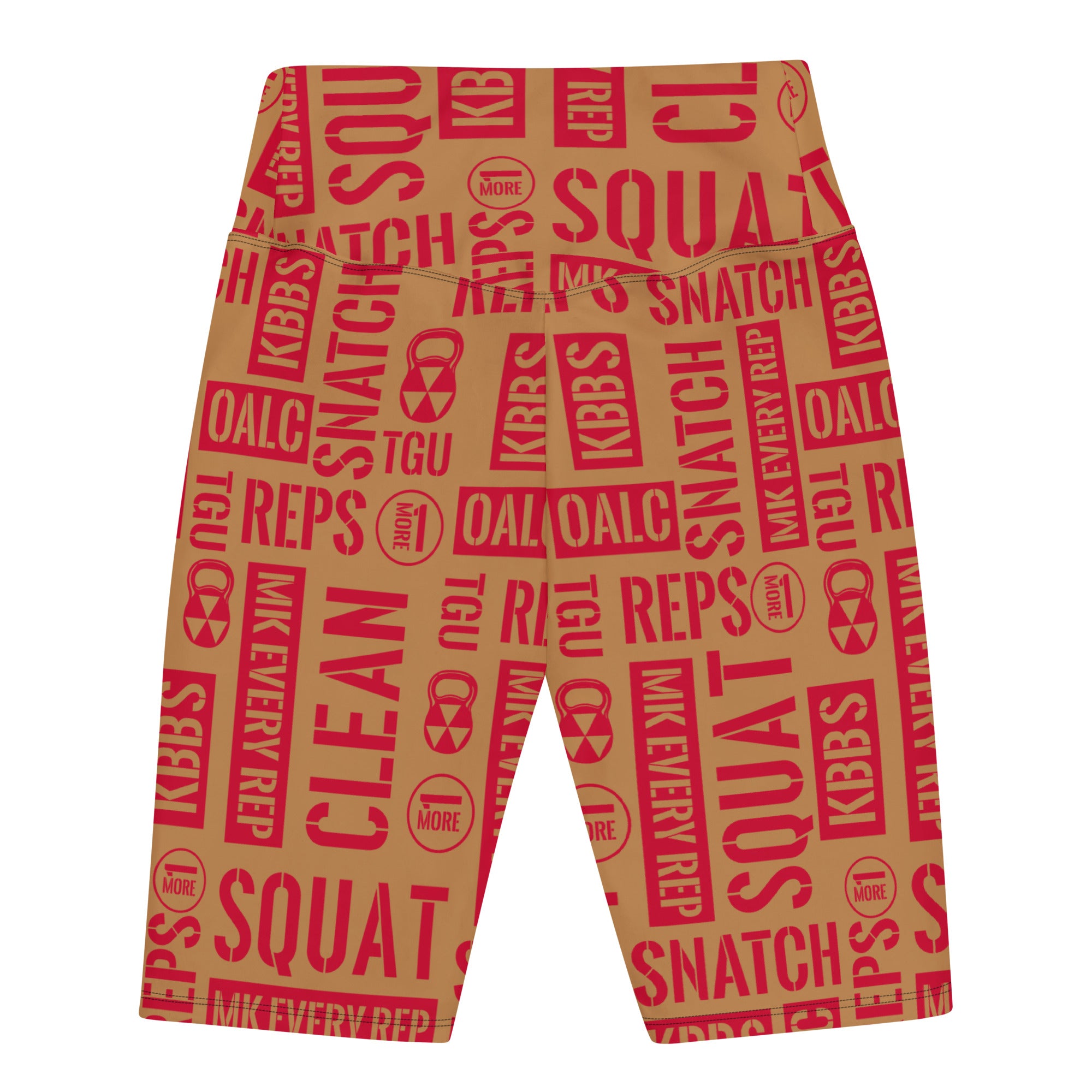 Tan/Red Acronyms Men’s Biker Shorts