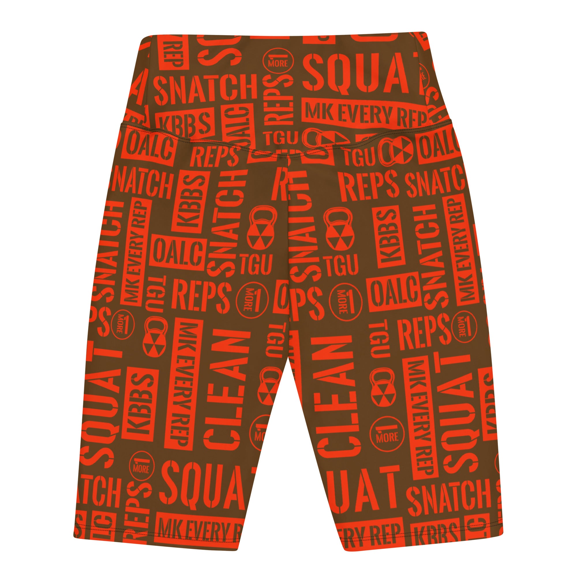 Brown/Orange Acronyms Biker Shorts