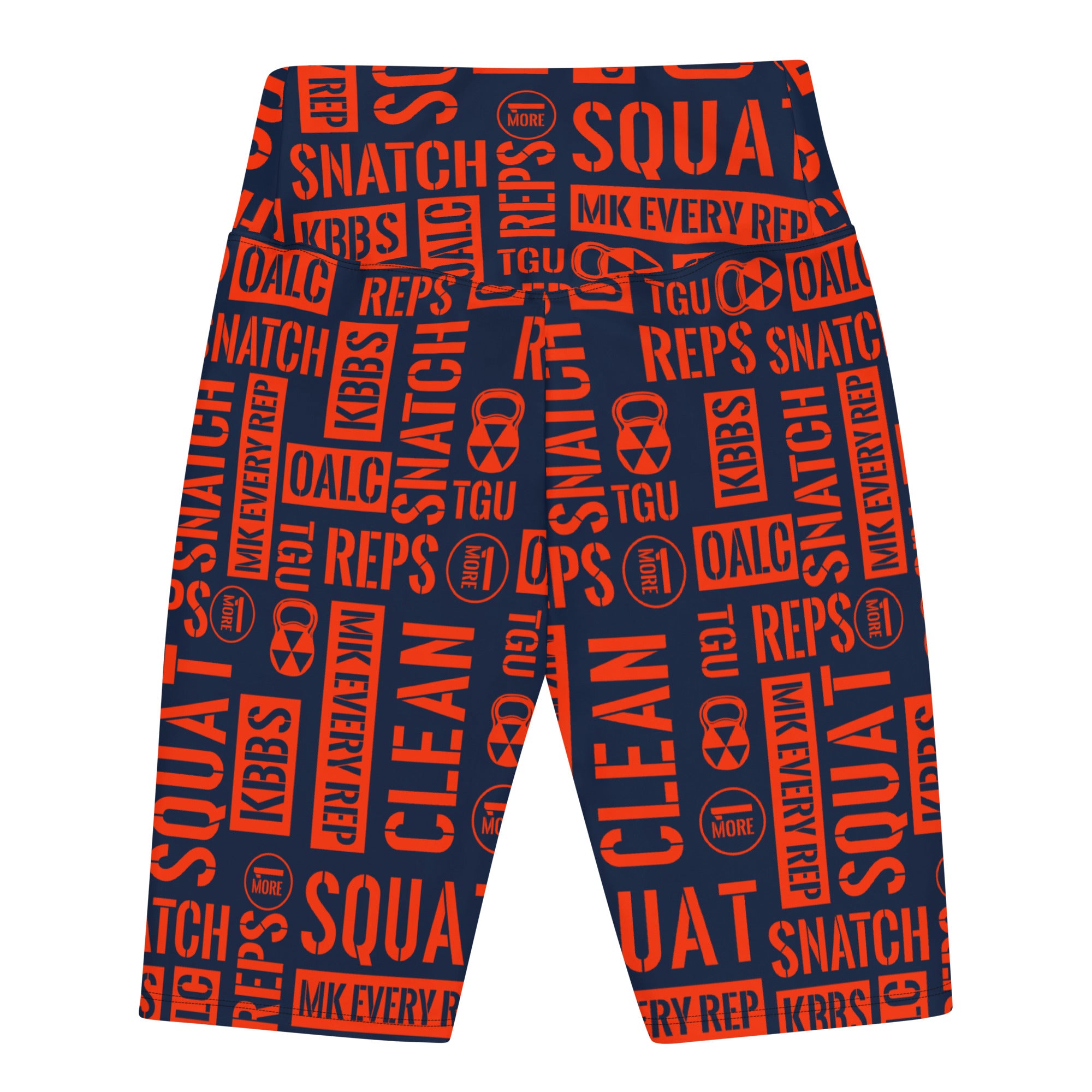Navy/Orange Acronyms Men’s Biker Shorts