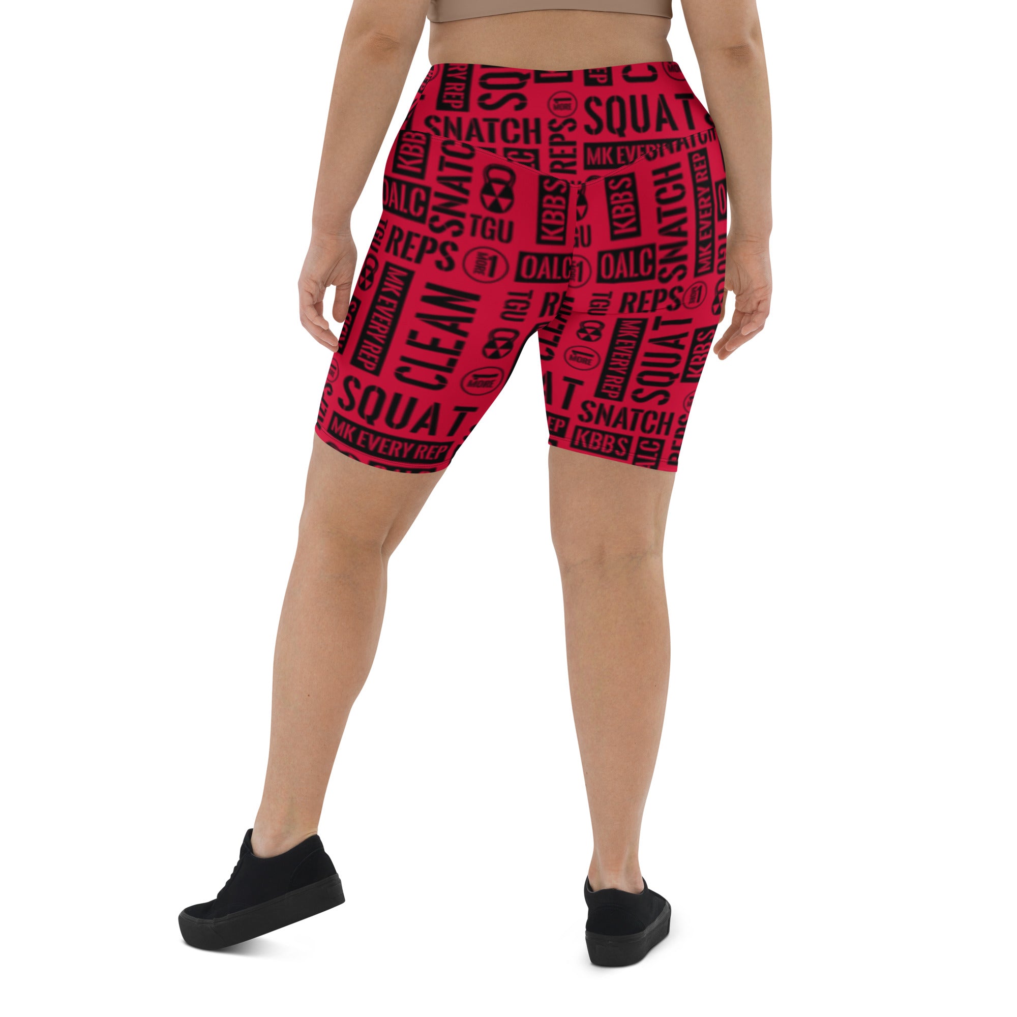 Crimson Acronyms Biker Shorts
