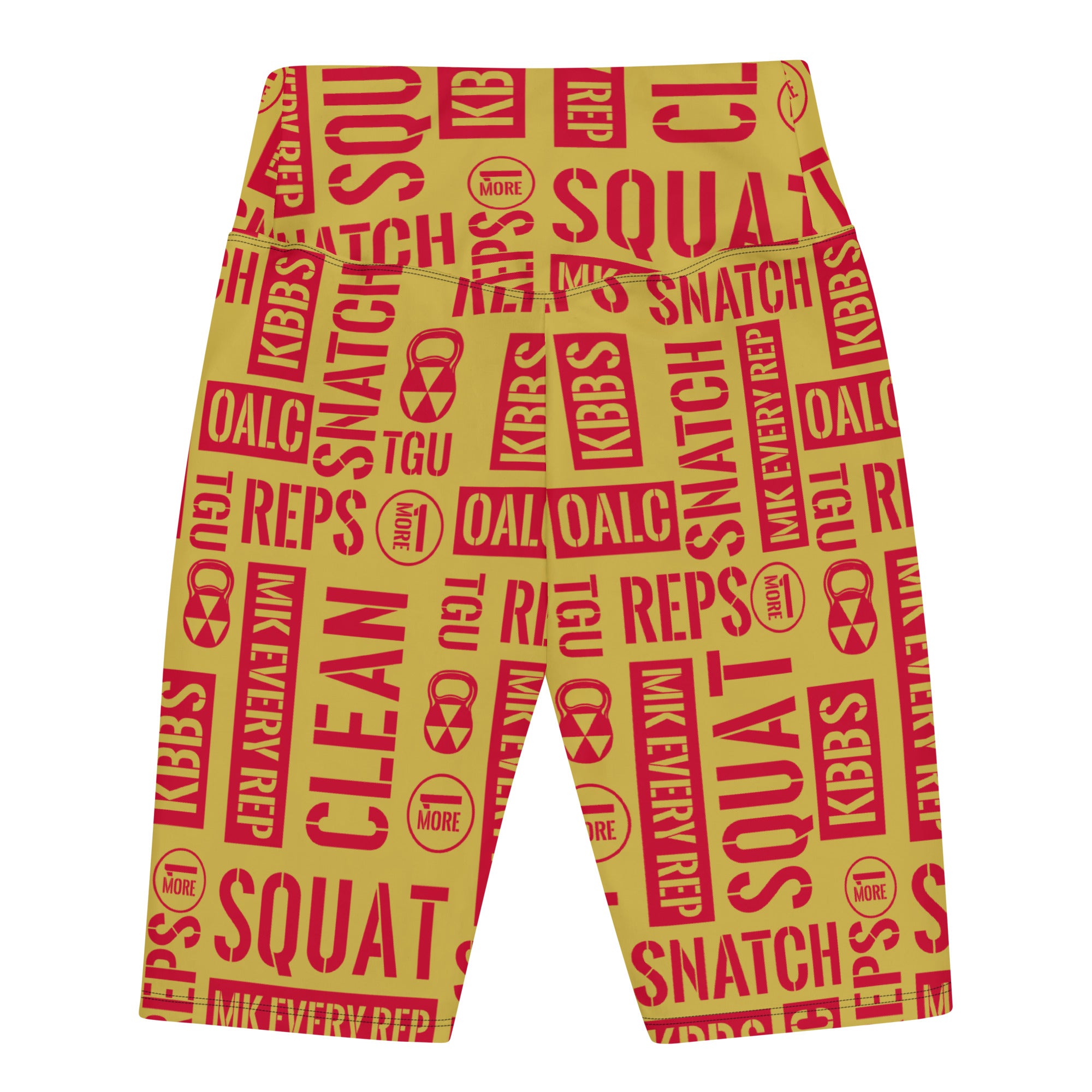 Old Gold/Red Acronyms Biker Shorts