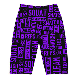 Men’s Black/Purple Acronyms Biker Shorts