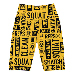 Men’s Yellow Acronyms Biker Shorts