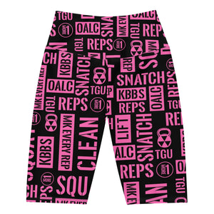 Men’s Black/Pink Acronyms Biker Shorts