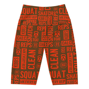 Brown/Orange Acronyms Biker Shorts