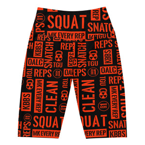 Black/Orange Men’s Biker Shorts