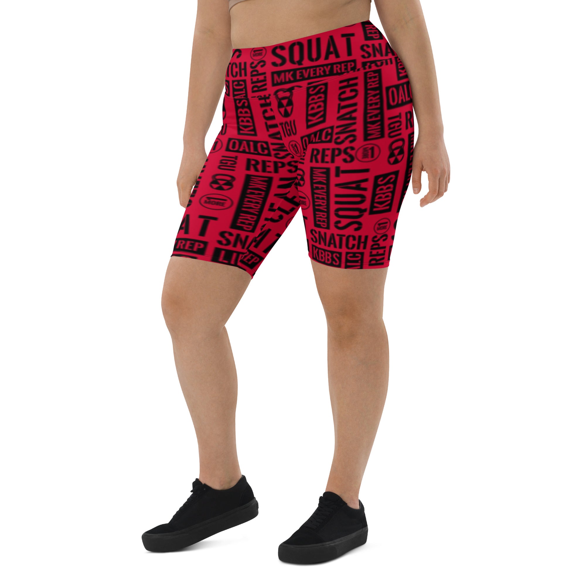 Crimson Acronyms Biker Shorts