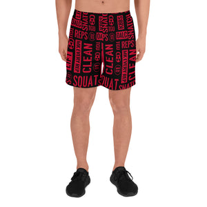 Men's Black/Red Acronyms  Athletic Shorts