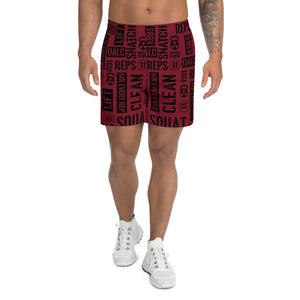 Men's Burgundy Acronyms Athletic Shorts