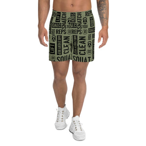Men's Military Green Acronyms Athletic Shorts