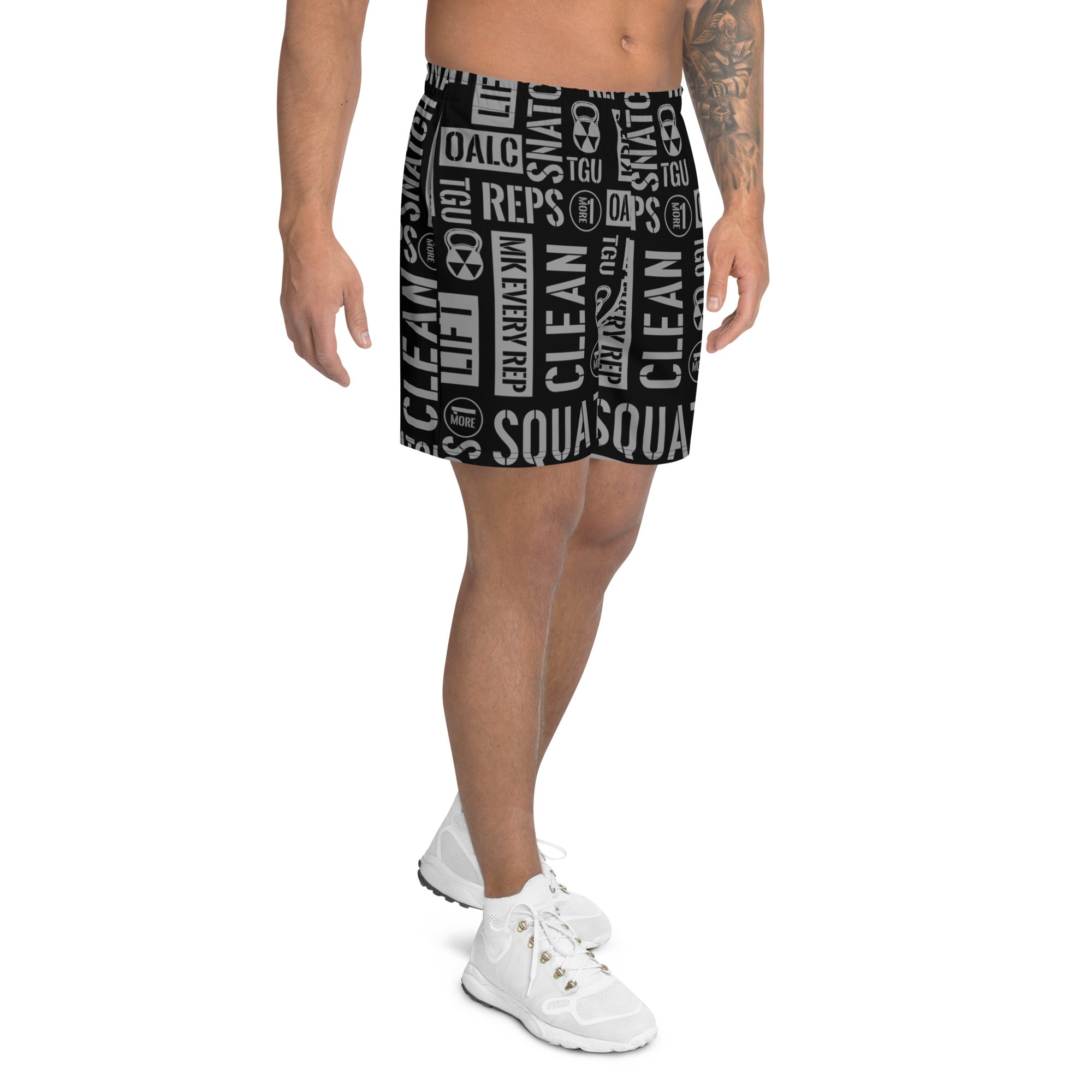 Men's Black/Gray Acronyms Athletic Shorts