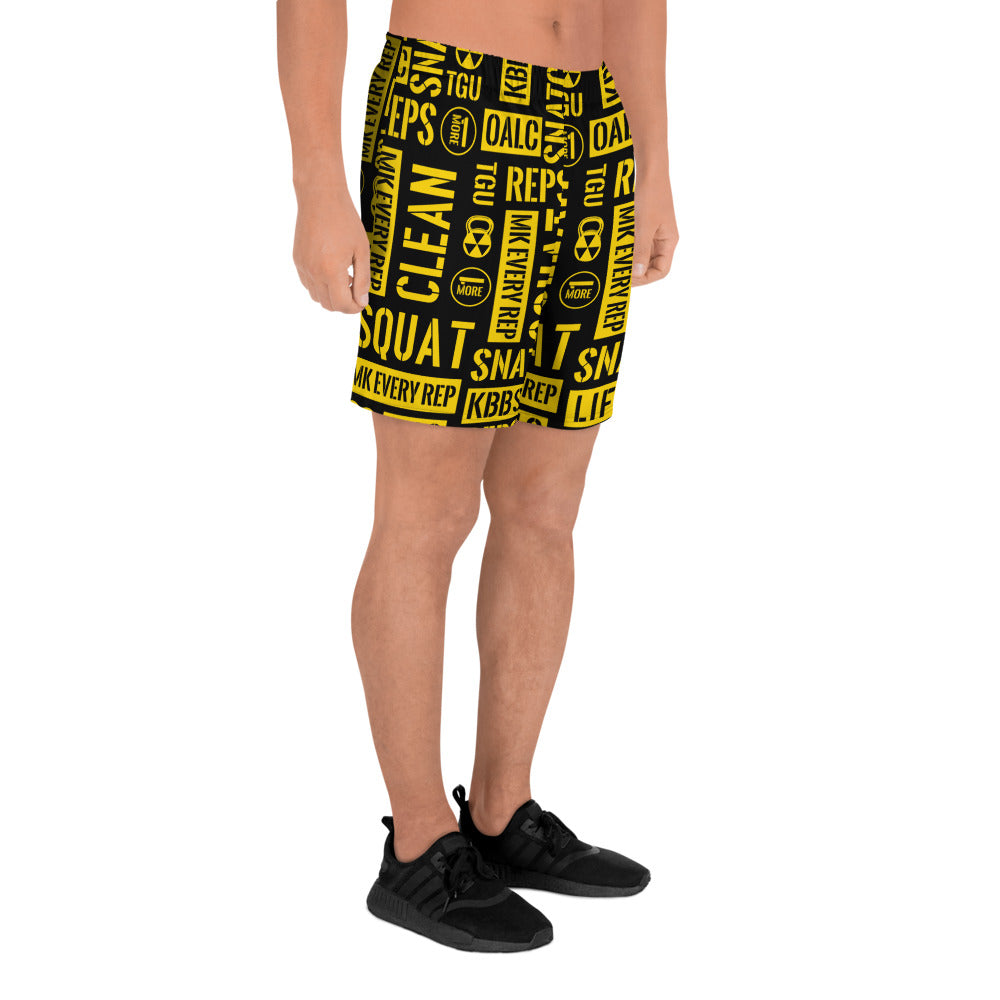 Men's Black/Yellow Athletic Shorts
