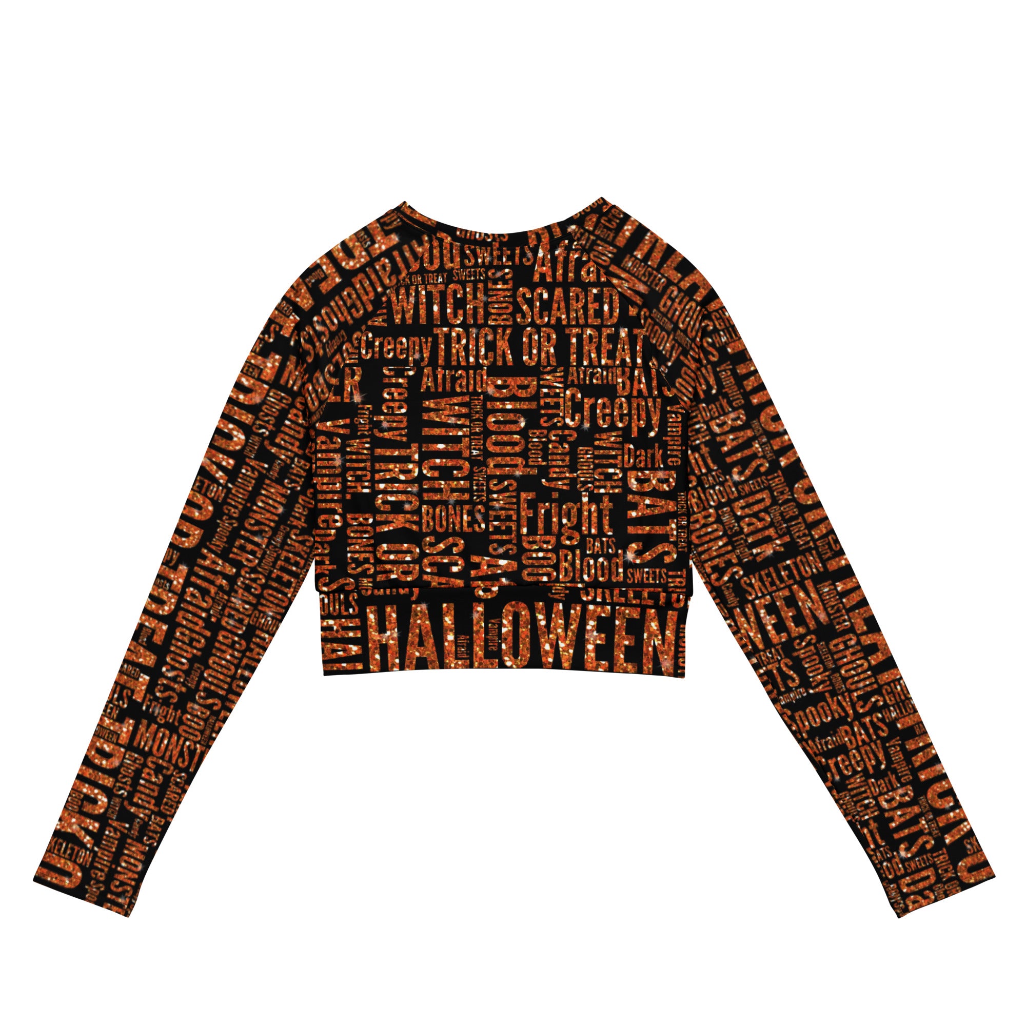 Trick or Treat Halloween Recycled long-sleeve crop top