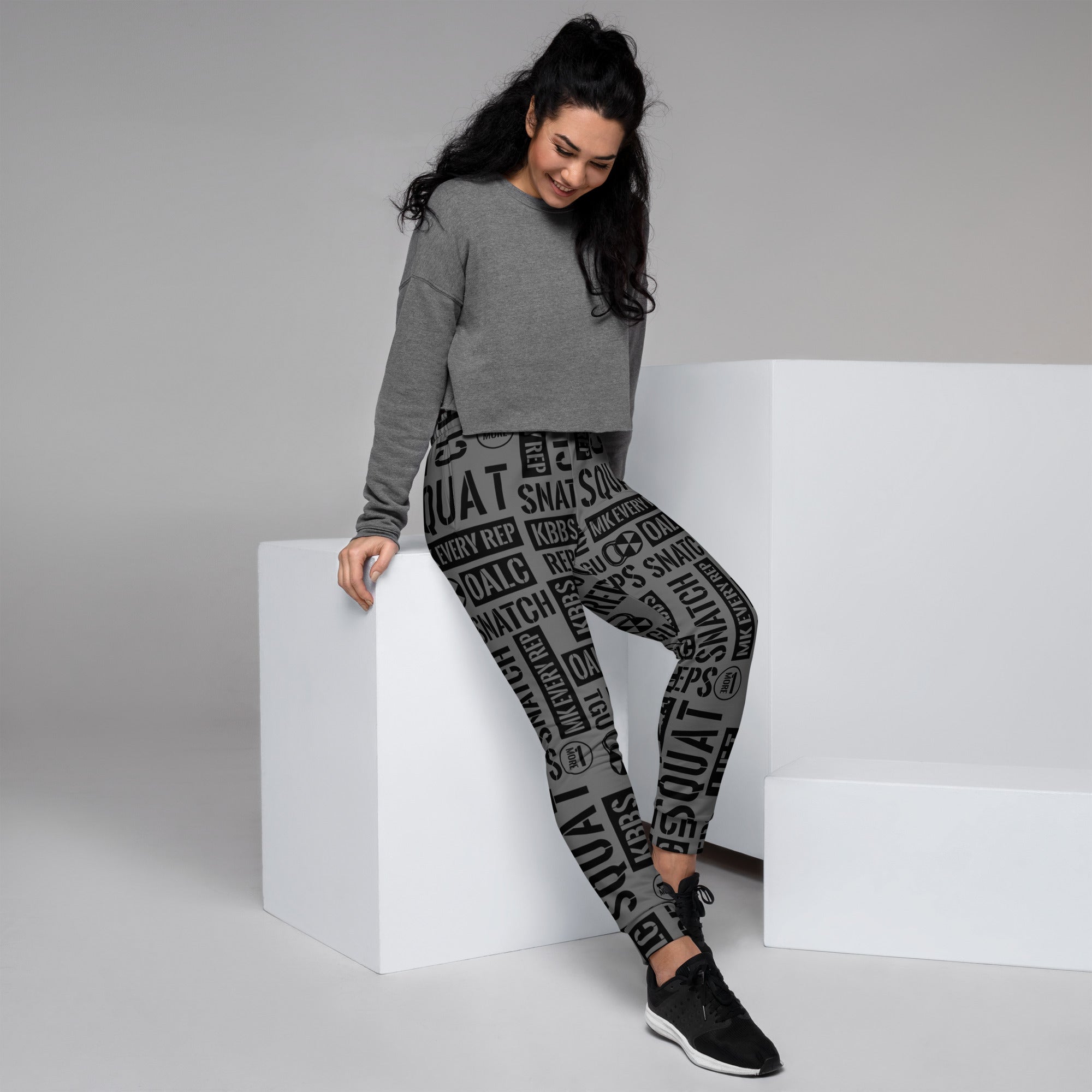 Charcoal Gray Acronyms Women's Joggers