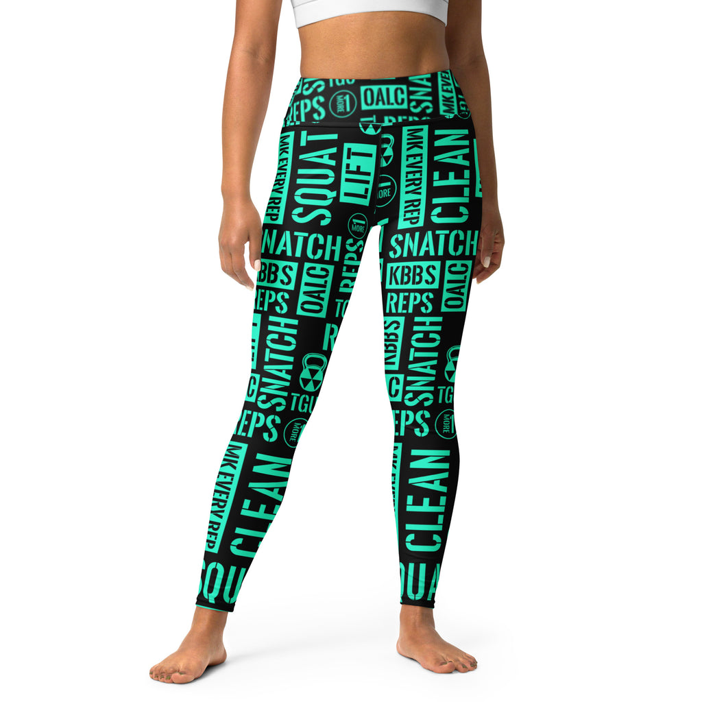 Black/Mint Acronyms Leggings