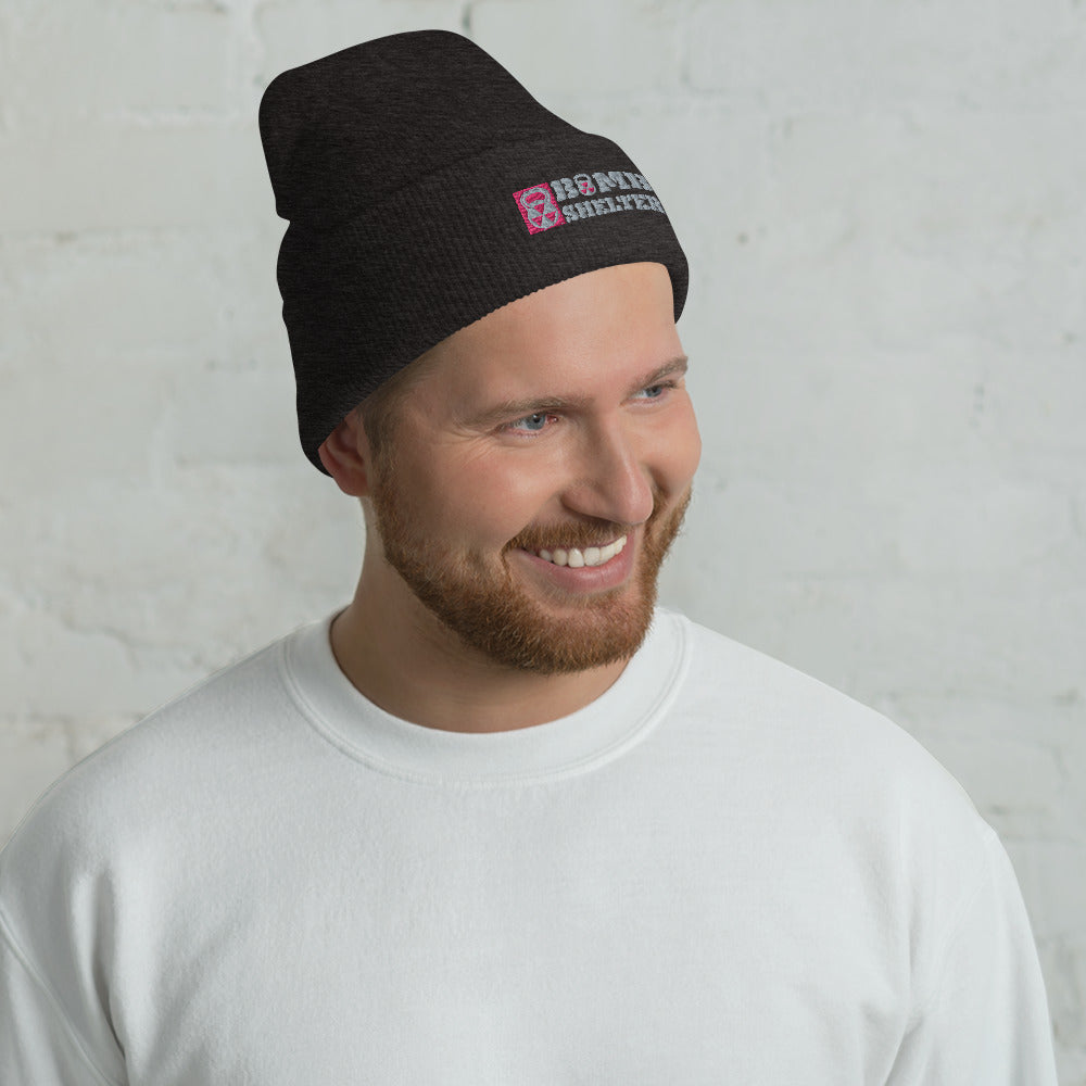 Pink/Gray Bomb Shelter Cuffed Beanie