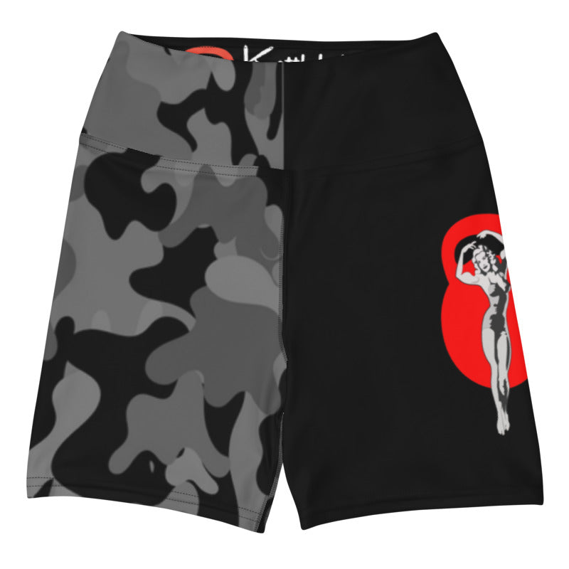 Kettlebell Bombshell Black/Half Camouflage Shorts