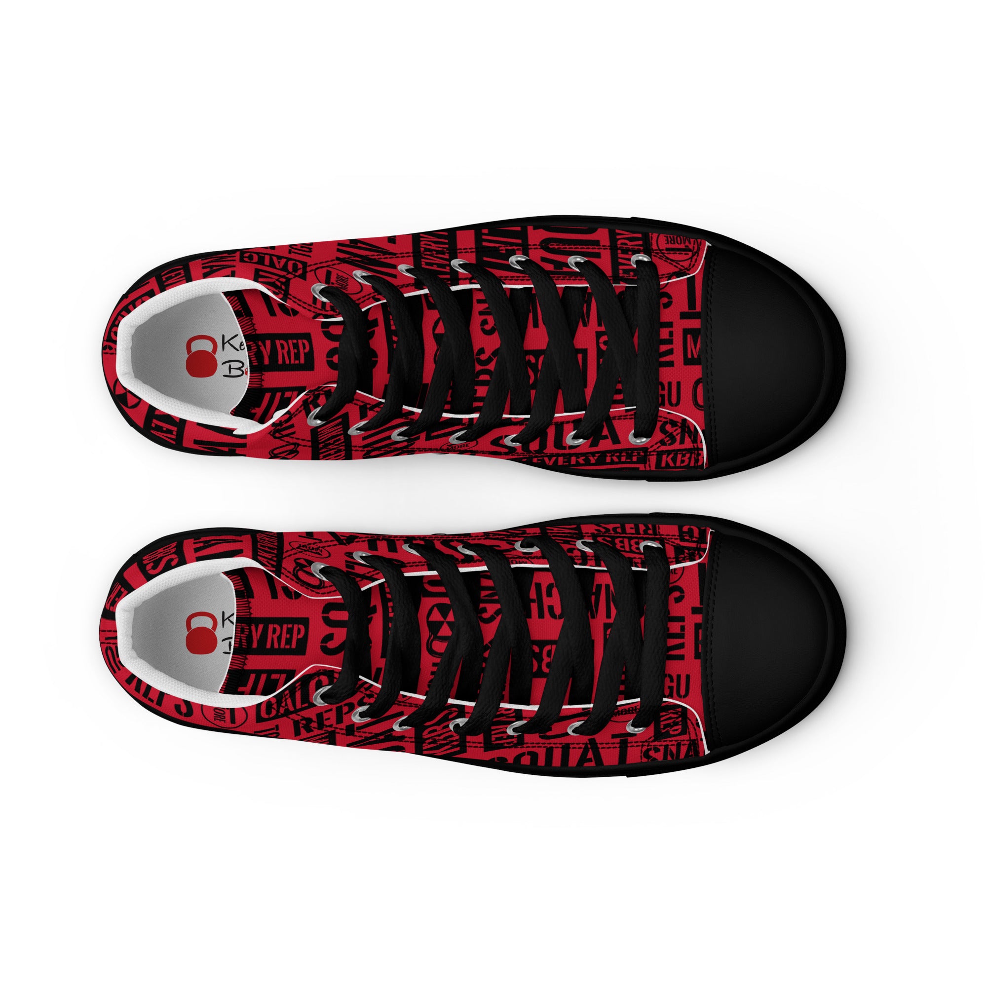 Men’s Crimson/Black Acronyms Black high top canvas shoes