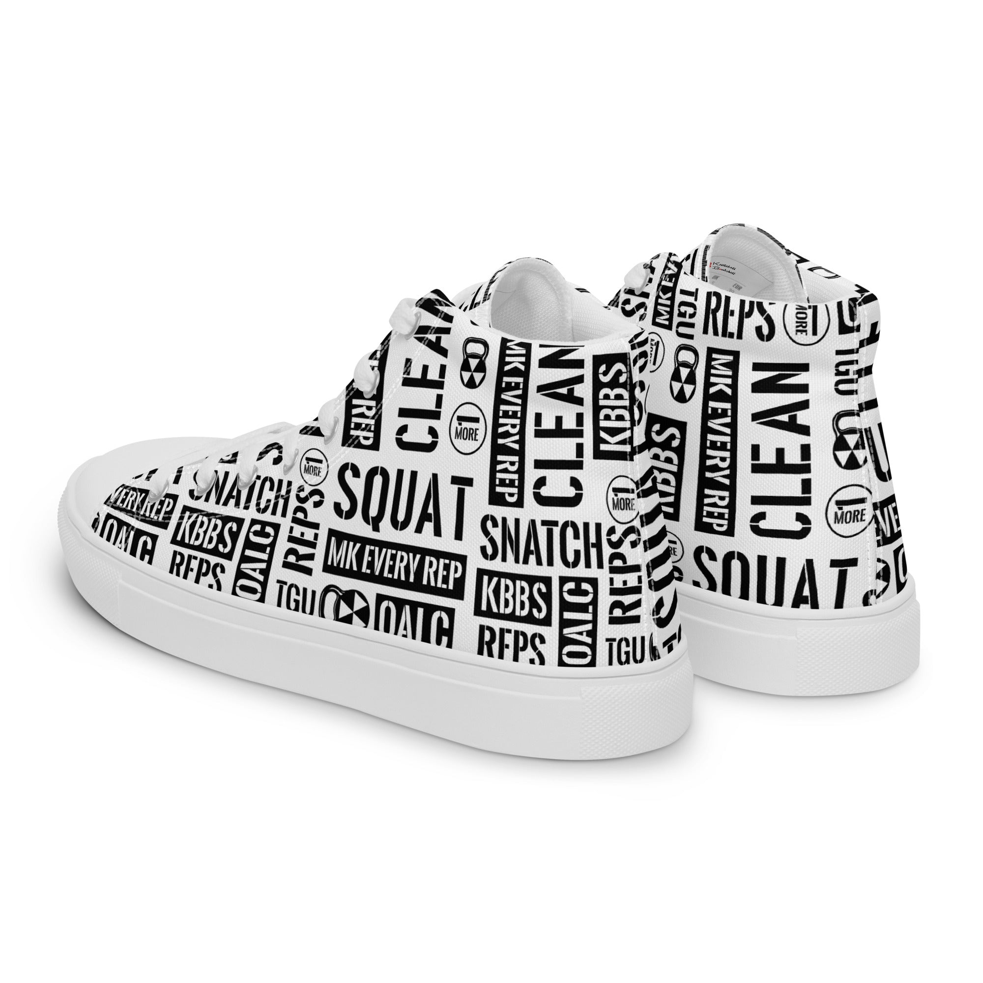 Men’s White Acronyms High Top Canvas Shoes