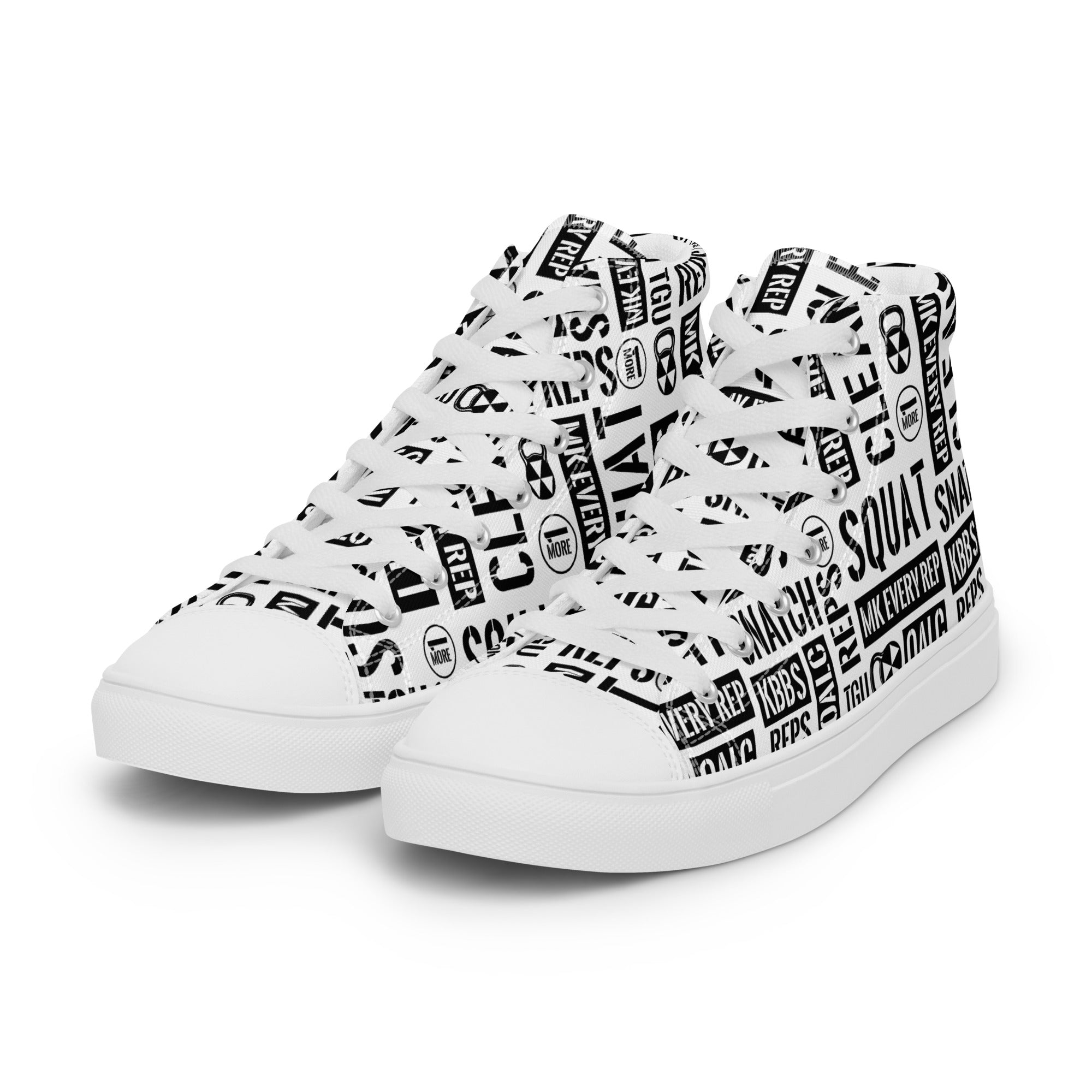 Men’s White Acronyms high top canvas shoes