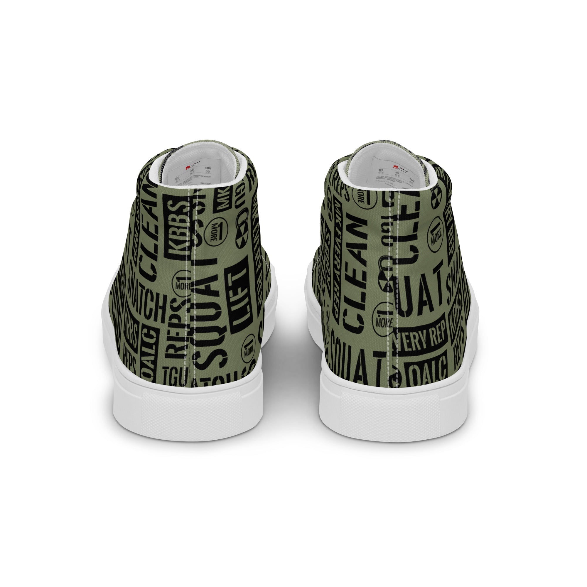 Women’s Military Green Acronyms High Tops Canvas Shoes