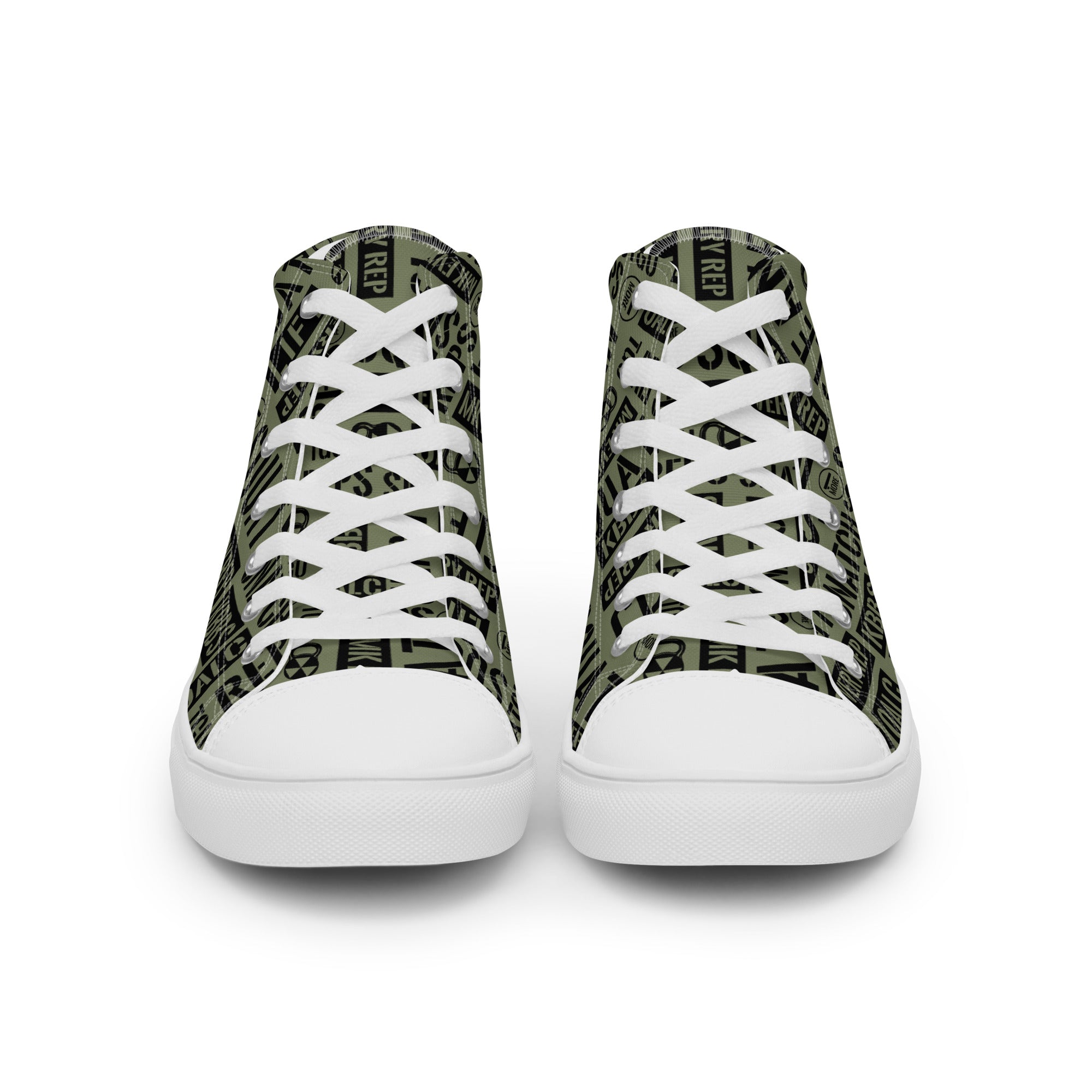 Women’s Military Green Acronyms High Tops Canvas Shoes