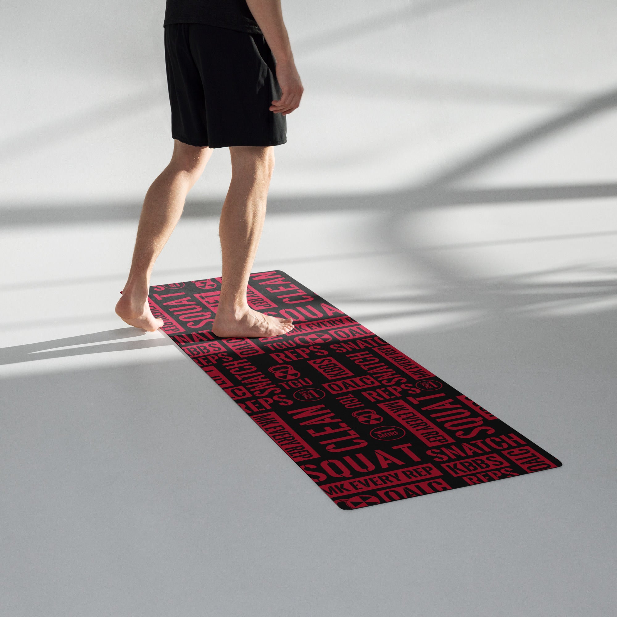 Black/Red Acronyms Yoga mat