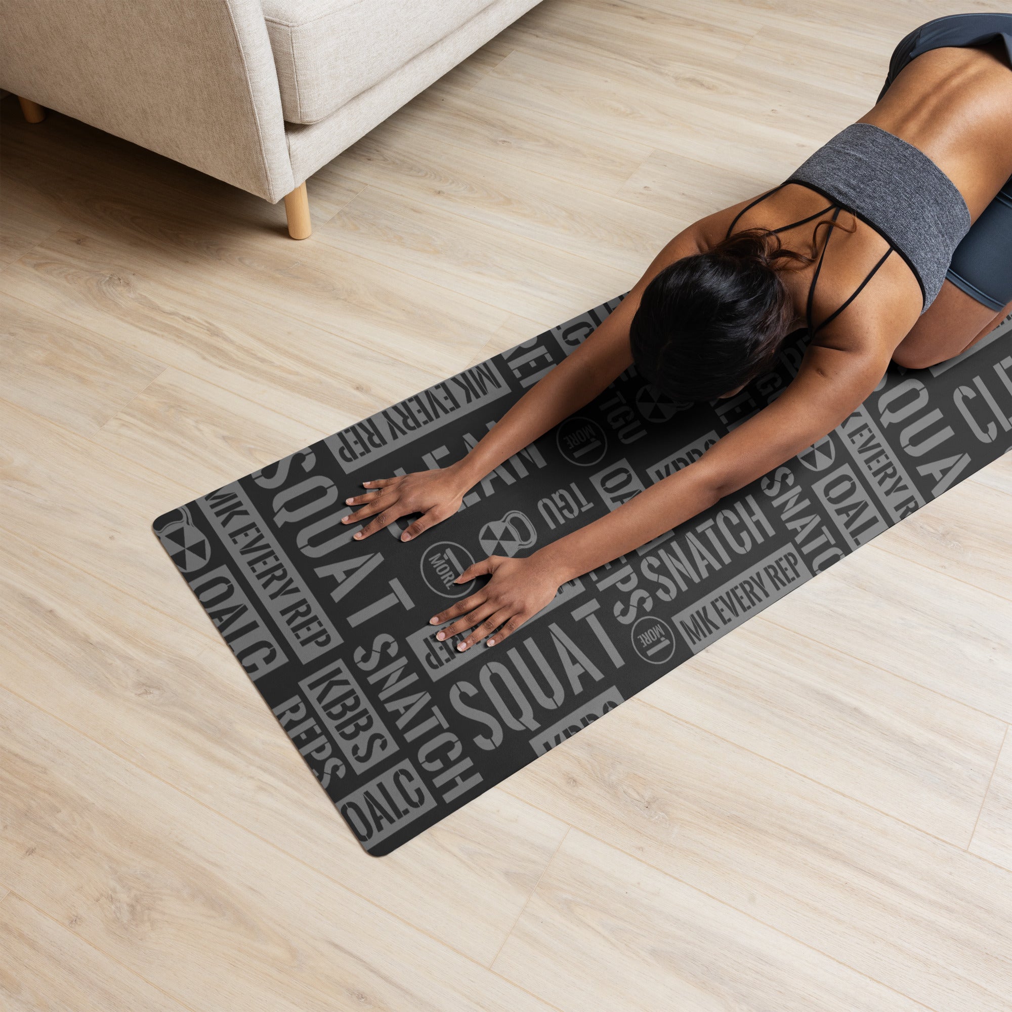 Black/Gray Acronyms Yoga mat