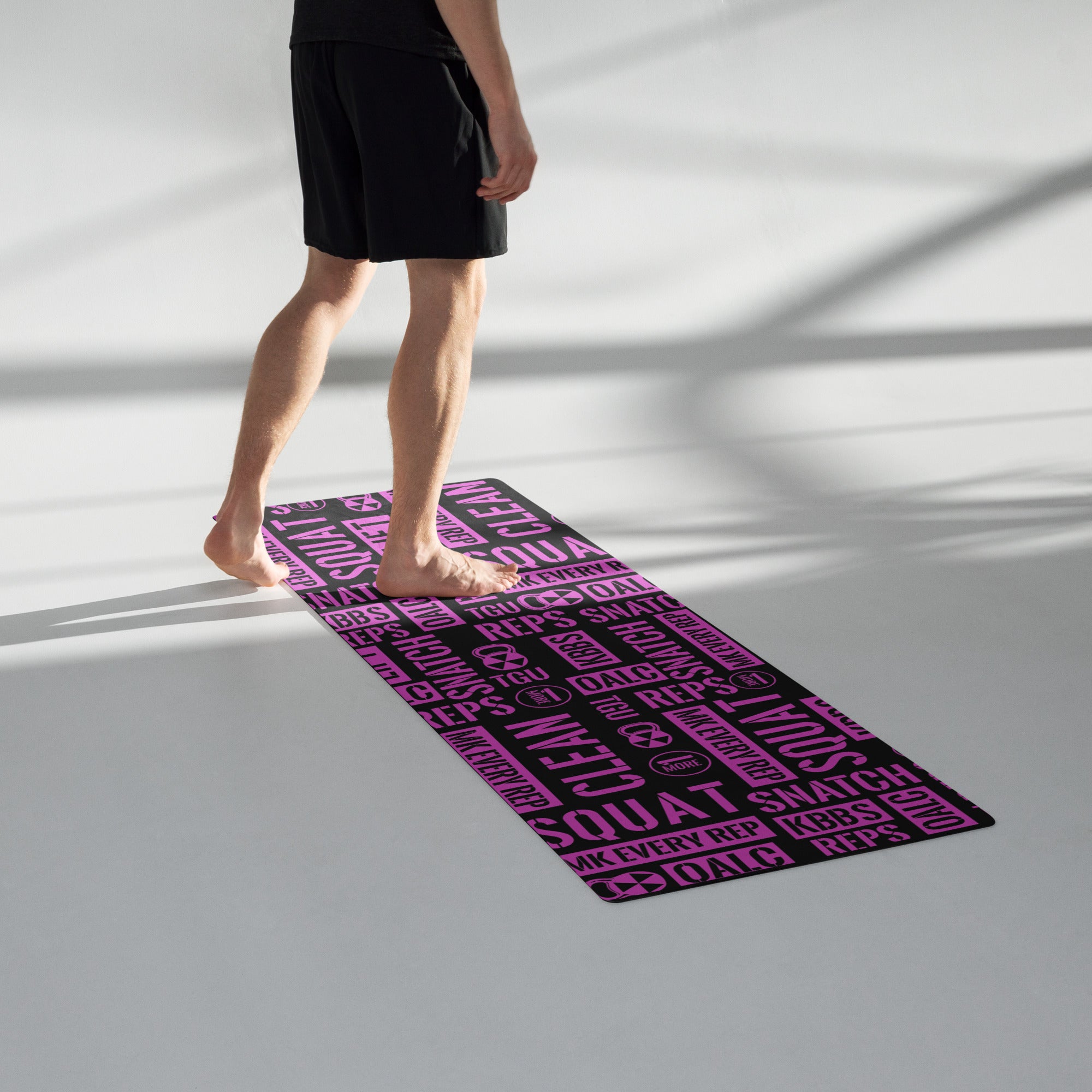 Black/Pink Acronyms Yoga mat