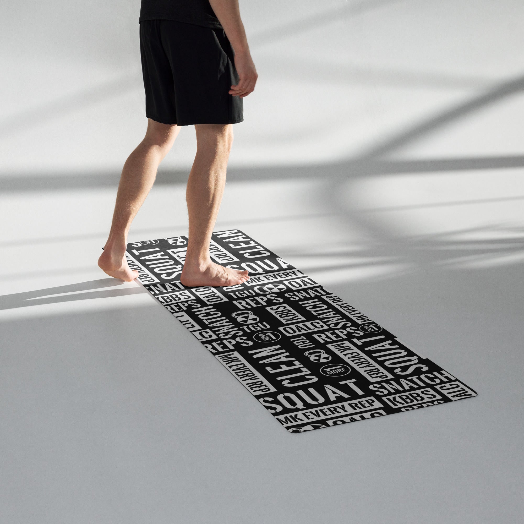 Black/White Acronyms Yoga mat