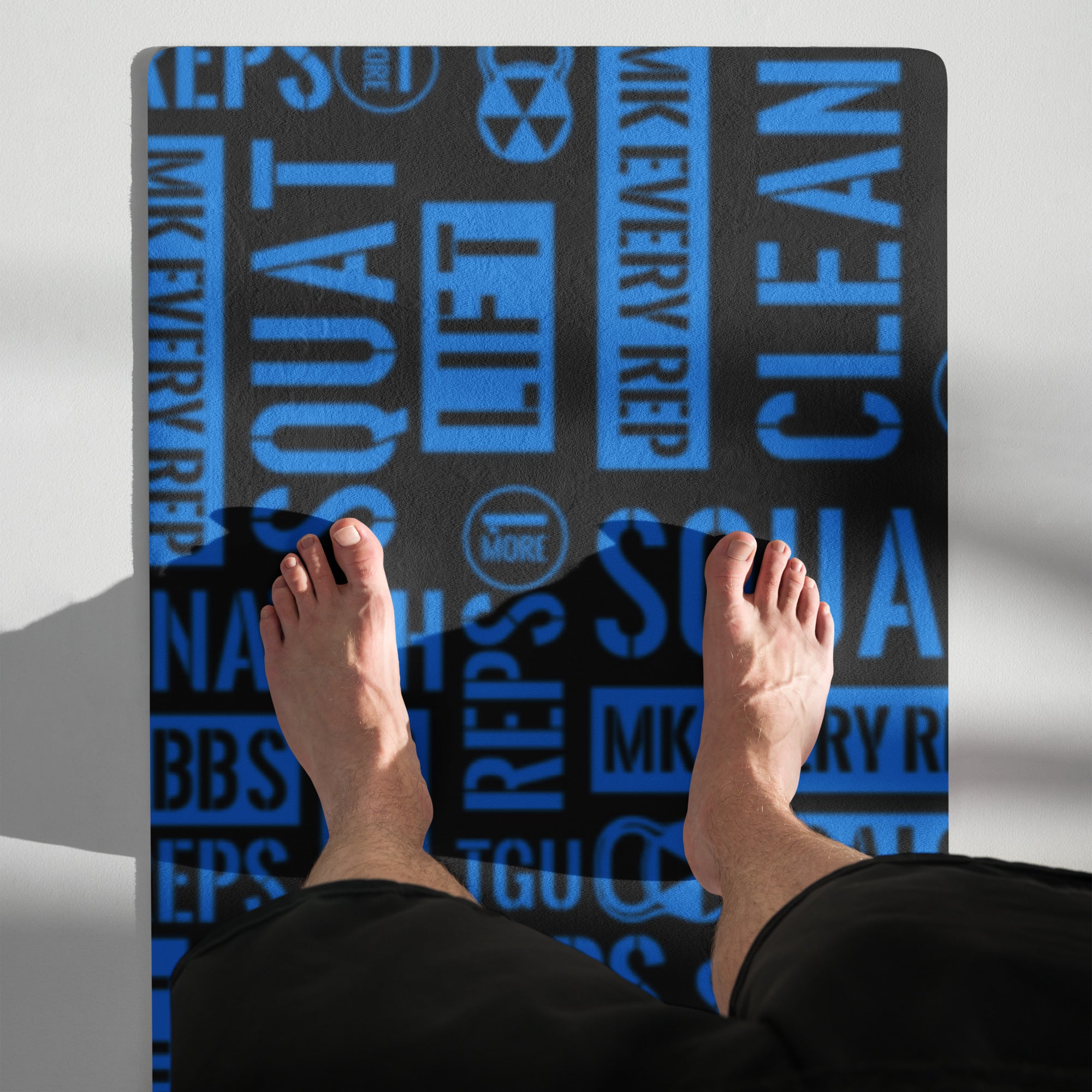 Black/Blue Acronyms Yoga mat