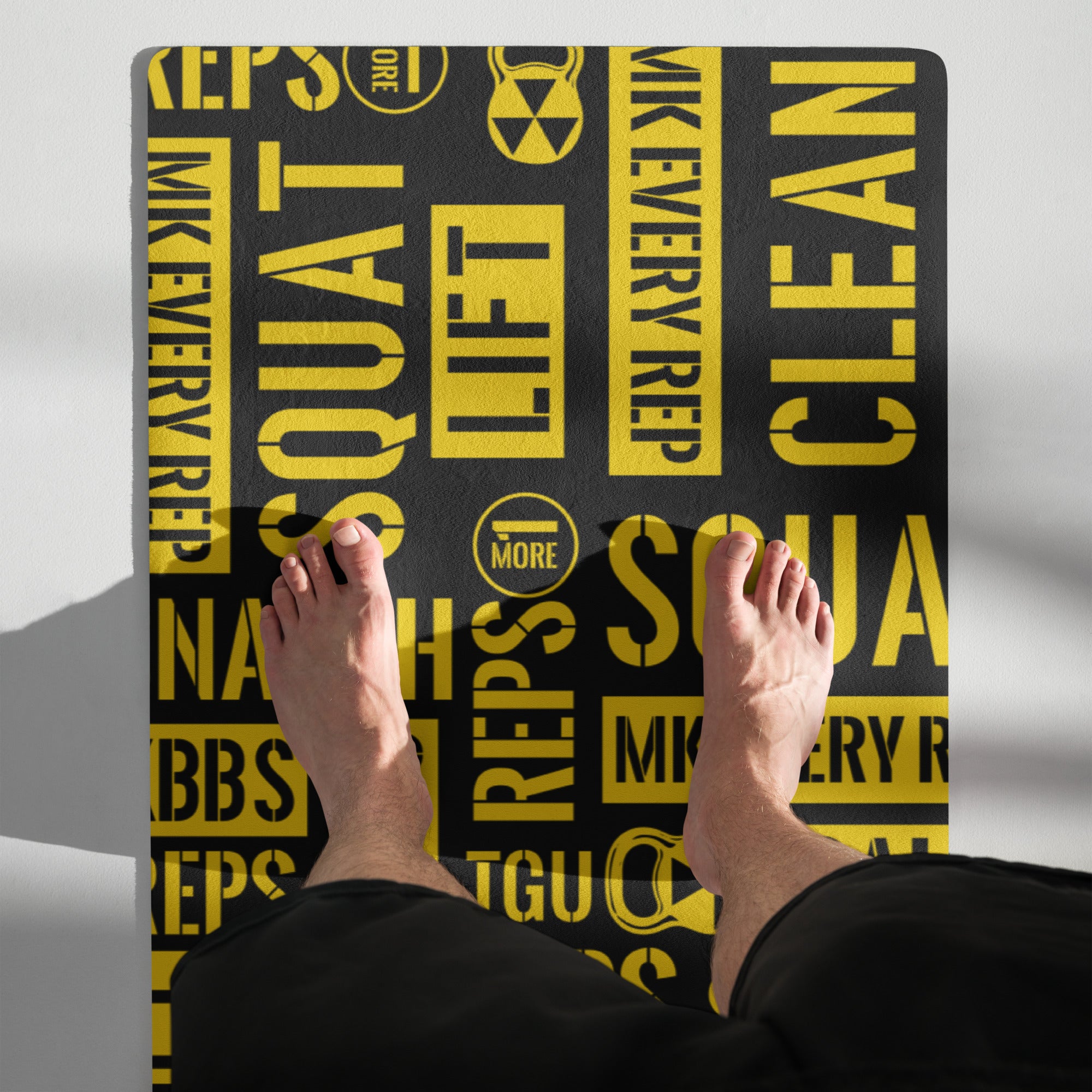 Black/Yellow Acronyms Yoga mat
