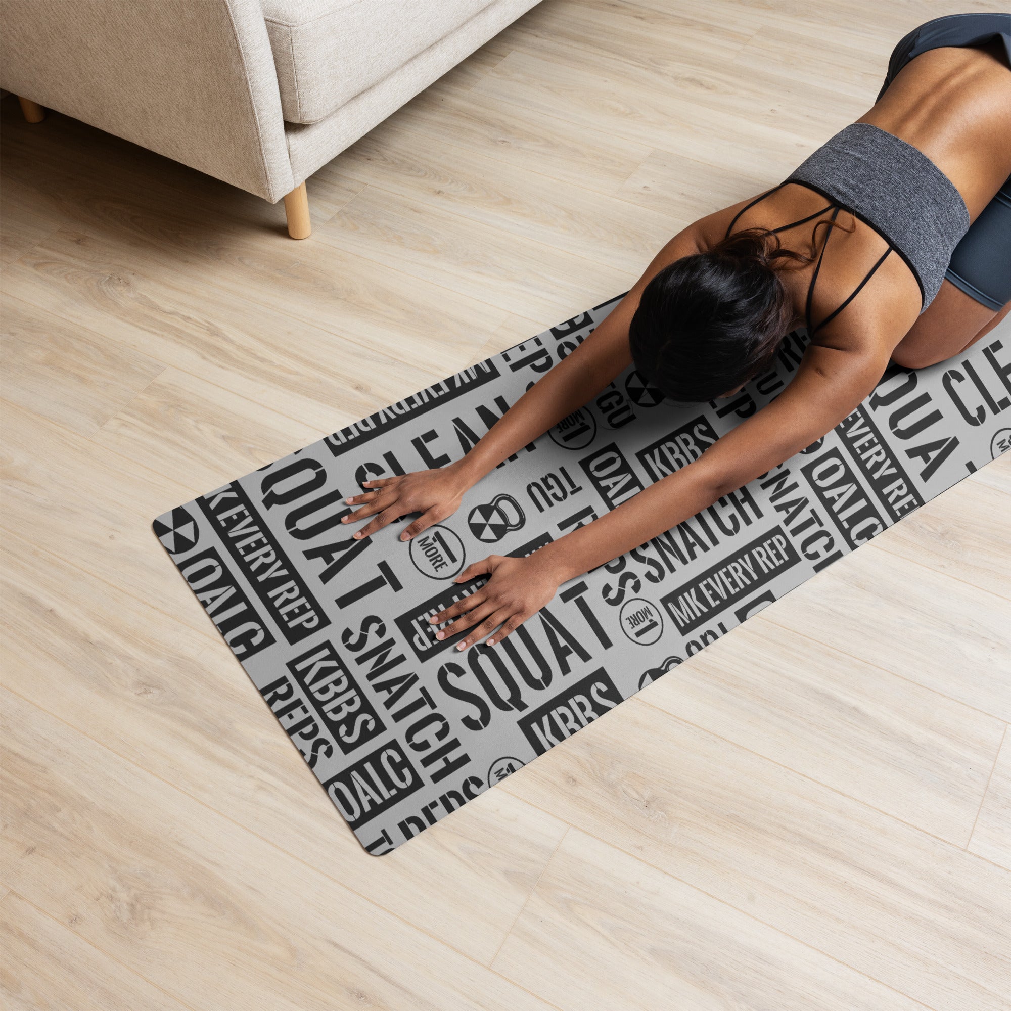 Gray Acronyms Yoga mat