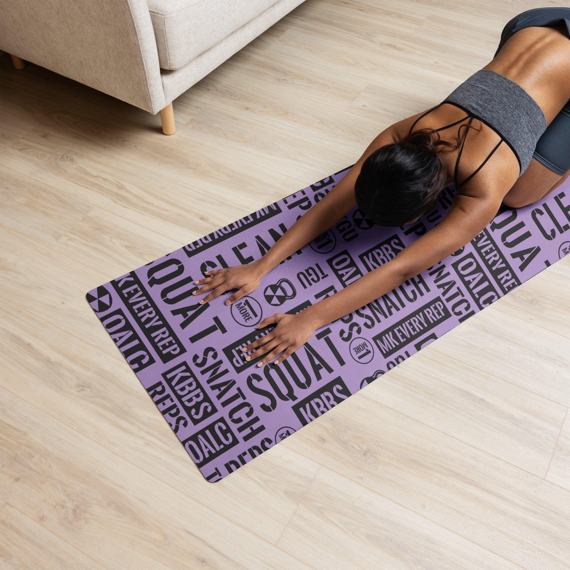 Lavender Acronyms Yoga mat