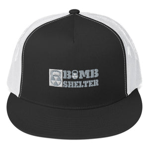 Bomb Shelter White/Silver Trucker Cap