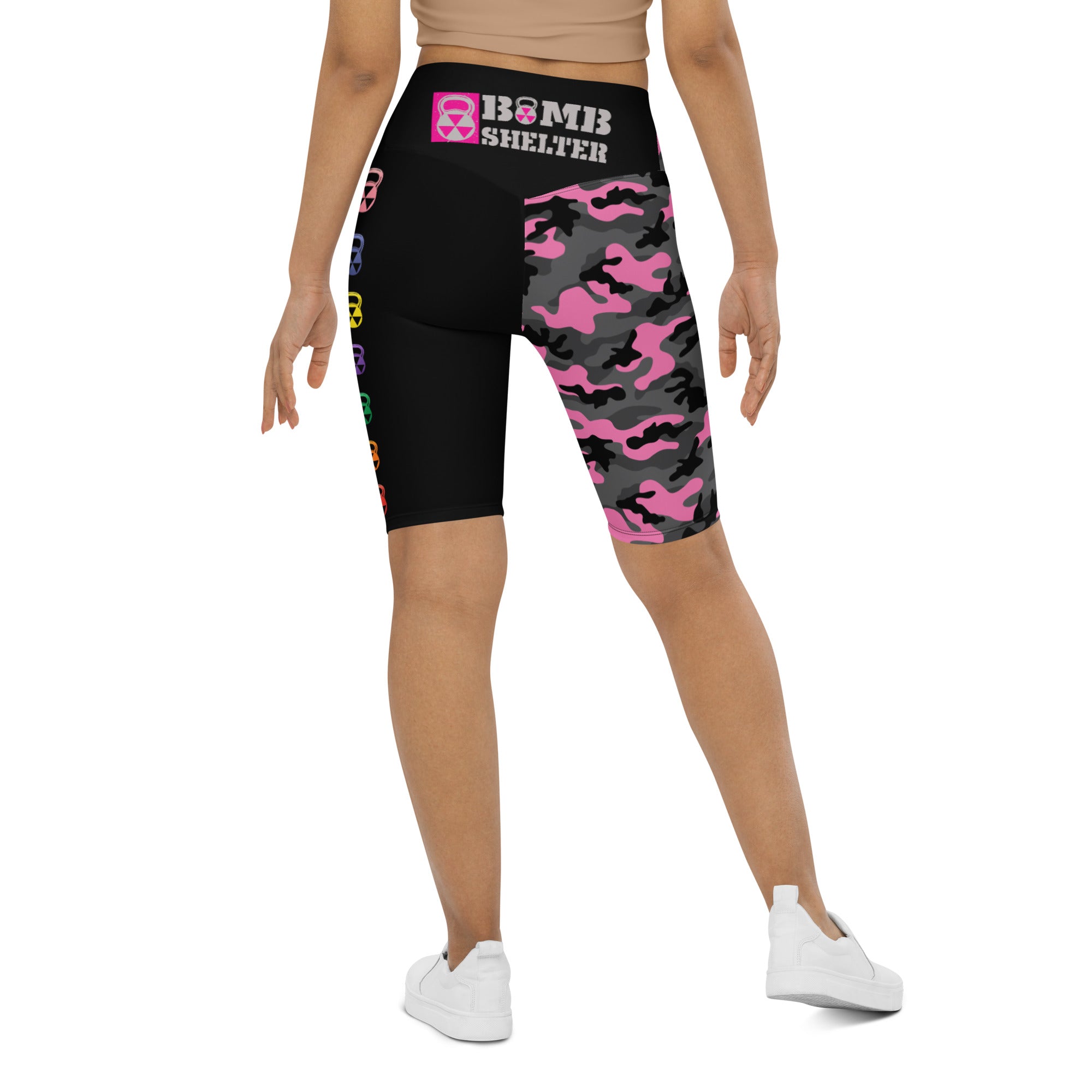 The Rain-Bell 8 KG Pink  Half Camo Biker Shorts