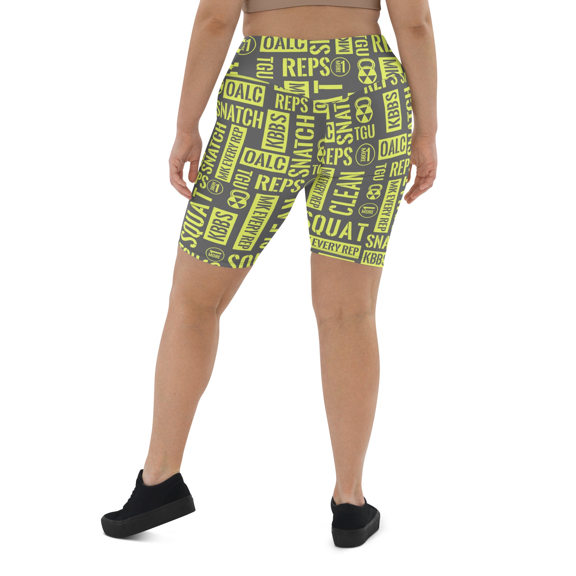 Gray/Lemon Acronyms Biker Shorts
