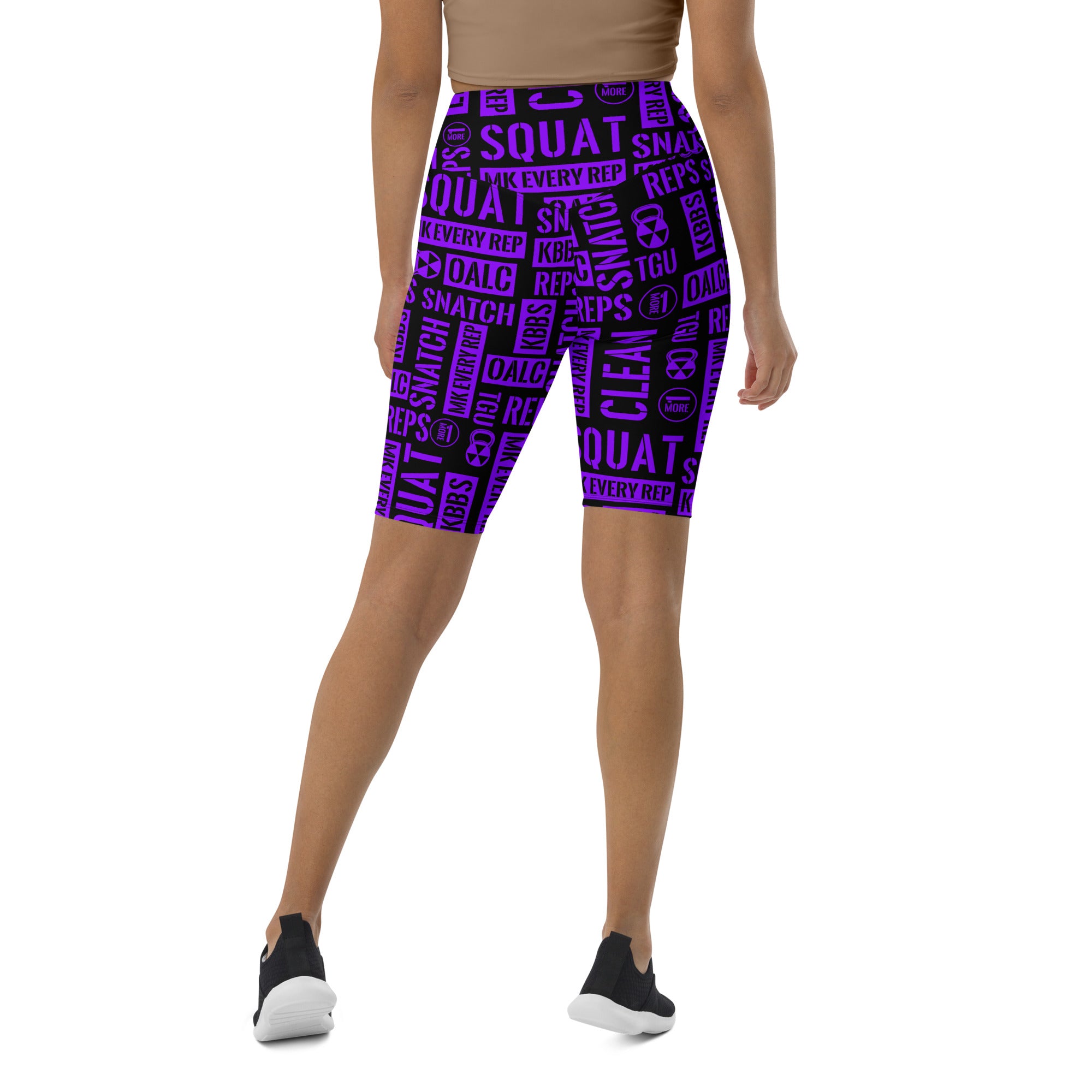 Black/Purple Acronyms Biker Shorts