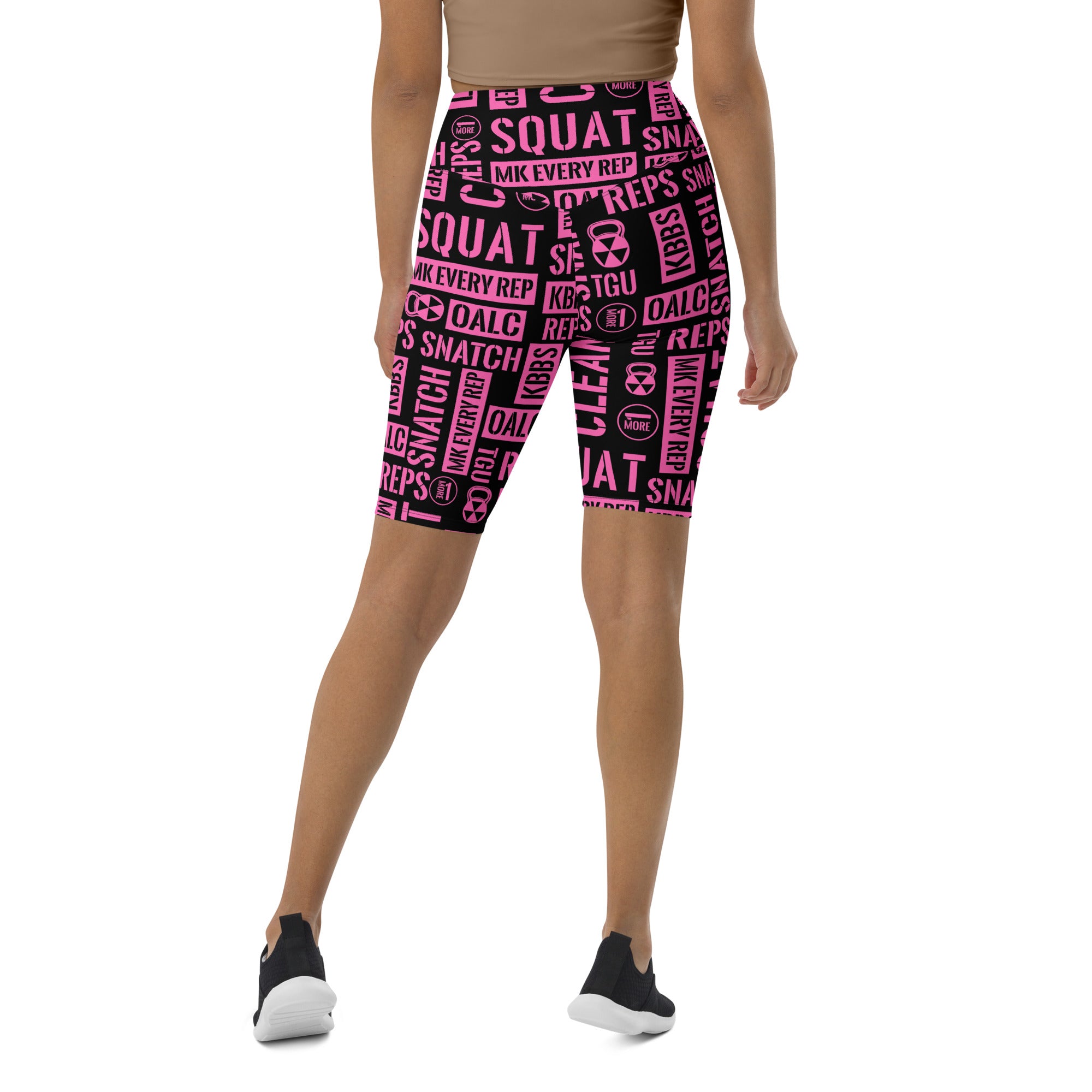 Black/Pink Acronyms Biker Shorts