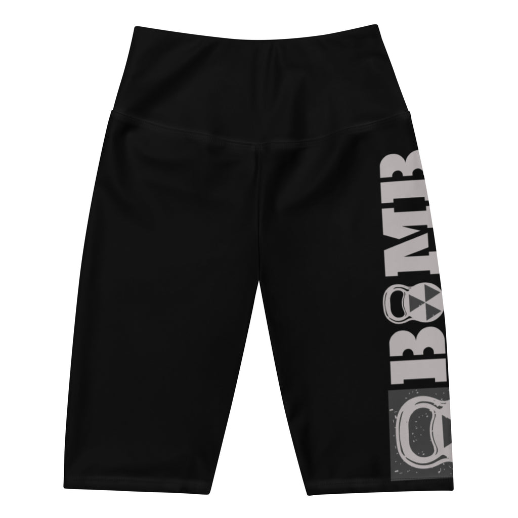 Men’s Gray Bomb Shelter Logo Black Biker Shorts