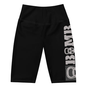 Gray Bomb Shelter Logo Black Biker Shorts
