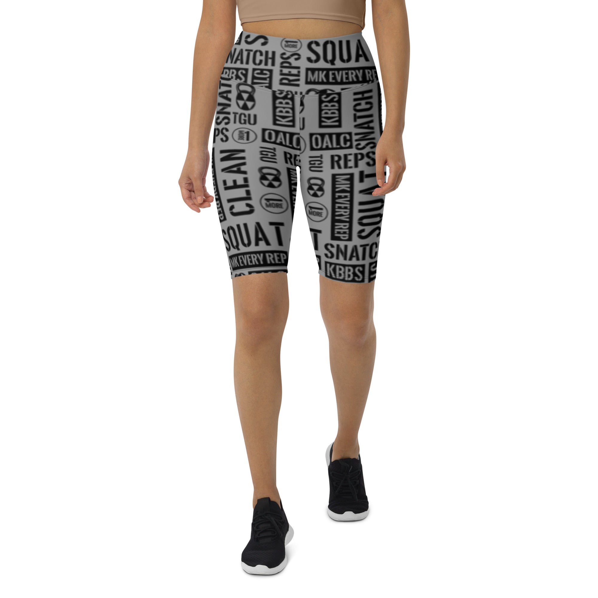 Gray Acronyms Biker Shorts